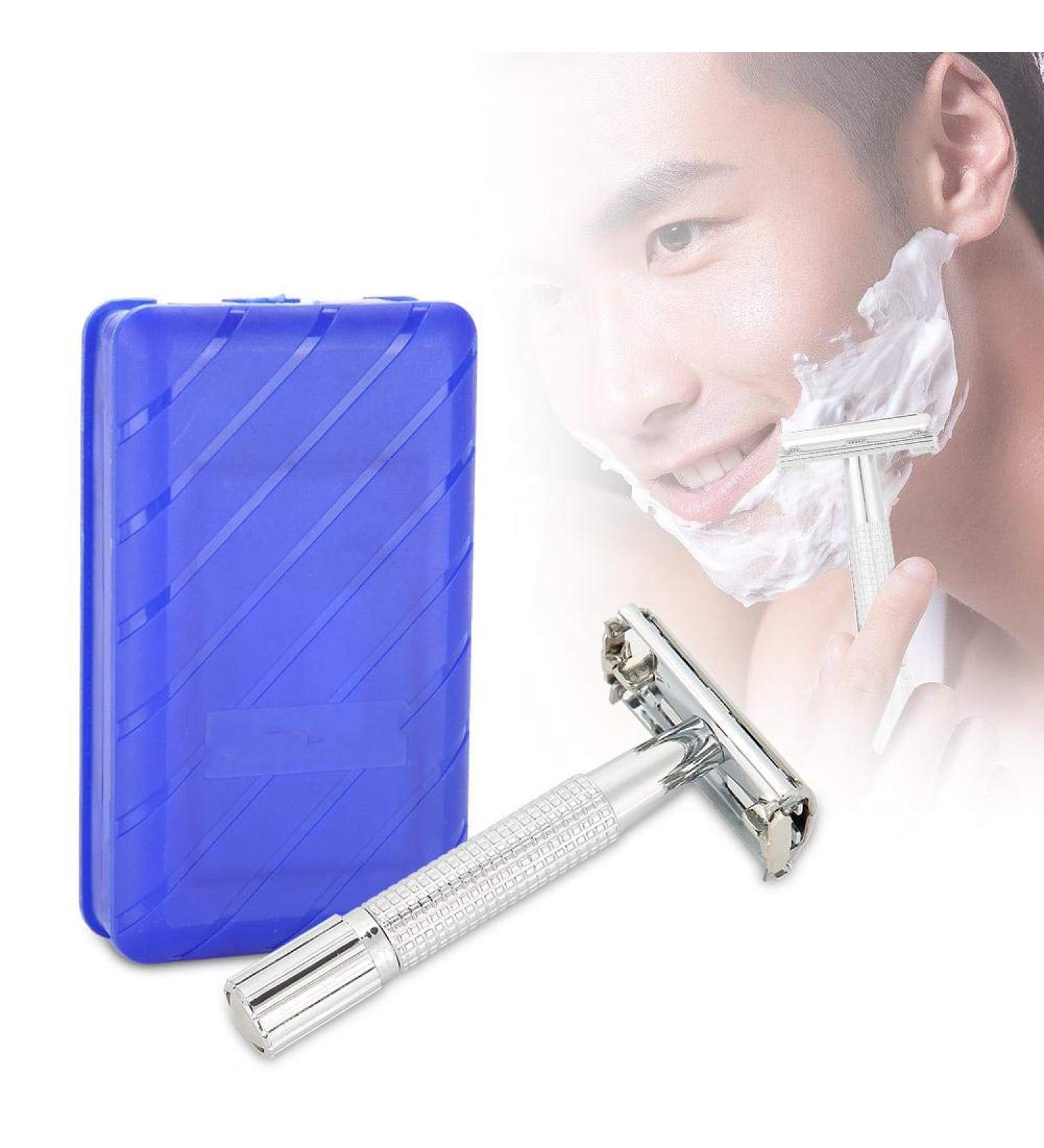 Manual Double Edge Safety Razor for Men - Classic Straight Shaver Perfect Beard Trimmer Gift for Dad Boyfriend & Workmates - International Shipping - Buy Online on GoSupps.com
