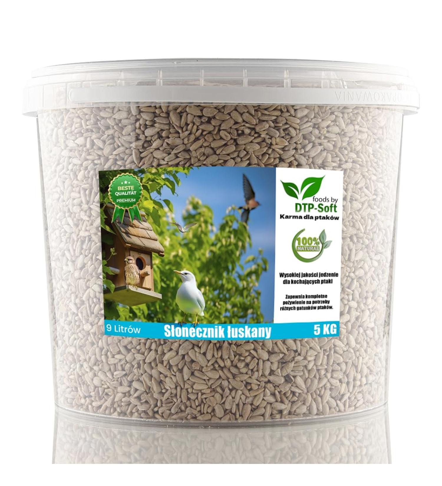 5kg Sunflower Seeds for Wild Birds - Premium Peeled Scatter Feed in Bucket - Buy Online on GoSupps.com