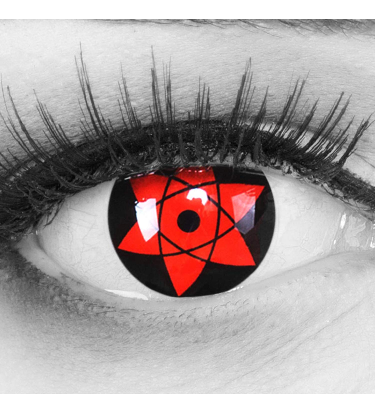 Meralens Sharingan Uchiha Red Black Anime Manga Contact Lenses - 12 Month Wear | Free Lens Container | Perfect for Halloween - Buy Online on GoSupps.com