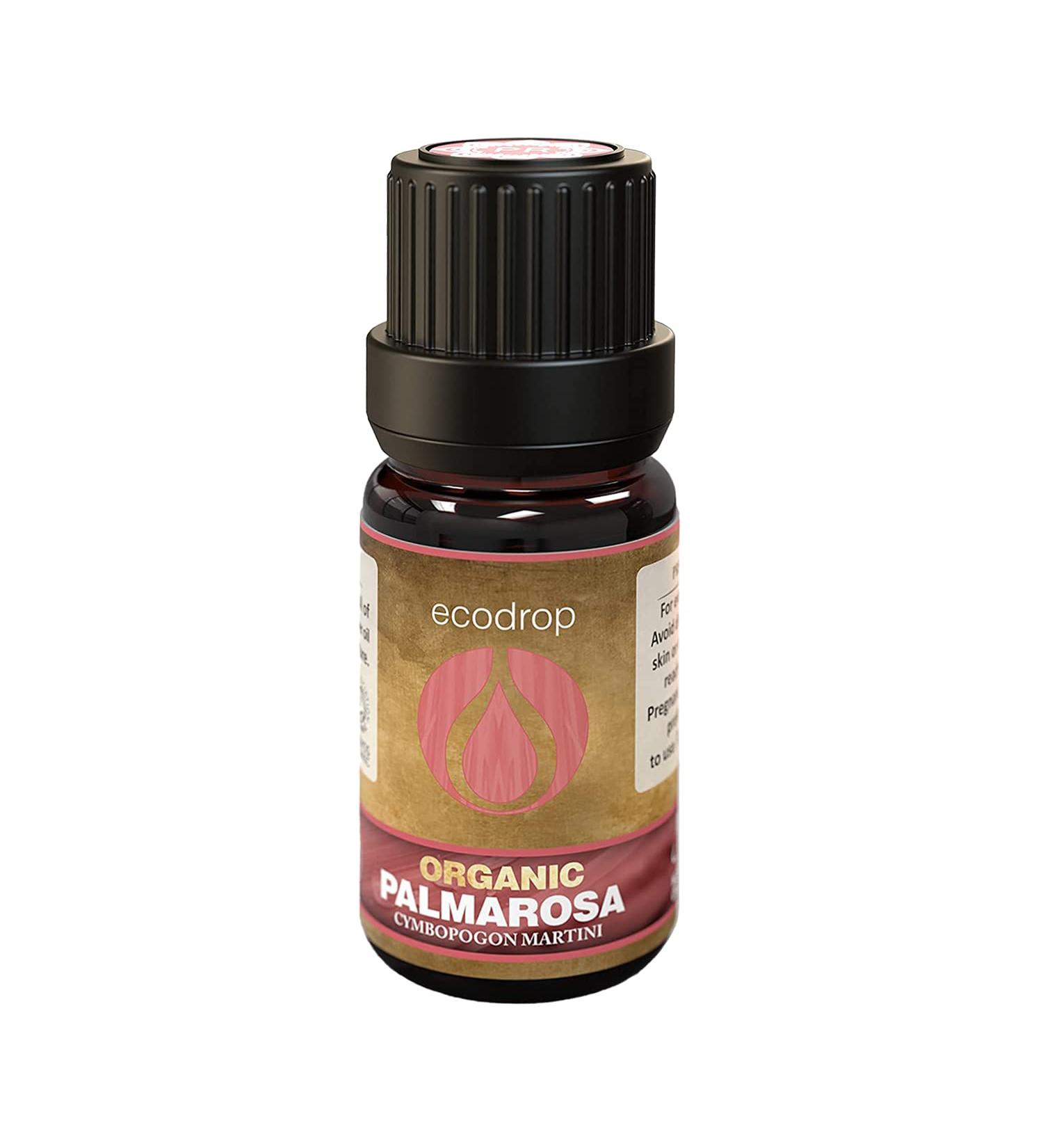 Organic Palmarosa Essential Oil 10ml - 100% Pure Therapeutic Grade Aromatherapy Oil by Ecodrop - Buy Online on GoSupps.com