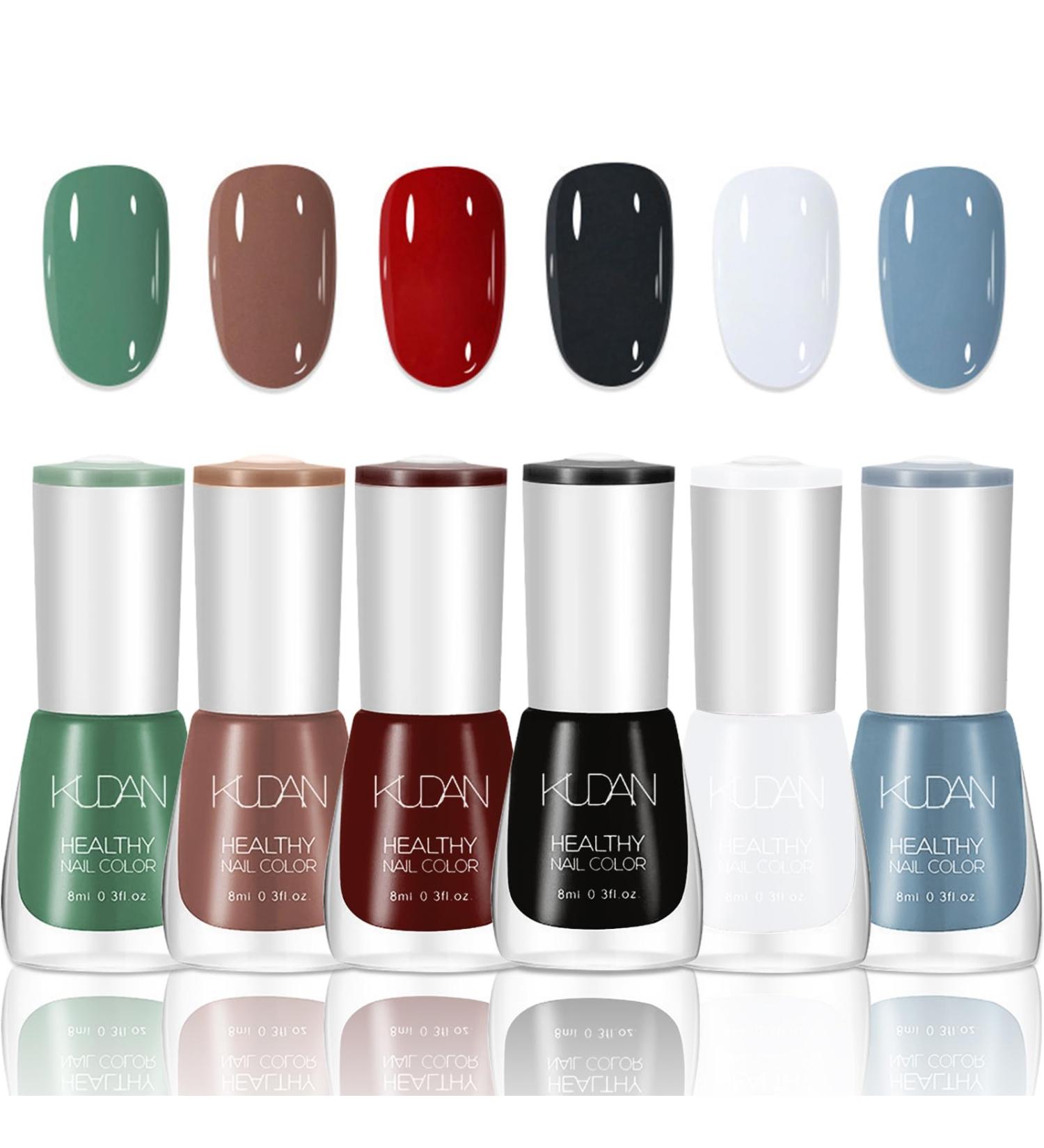 Nail Varnish Kit Quick Dry & Long Lasting Nail Polish Non-Toxic Natural Nail Varnish Green Blue Black Nail Polish No Need UV Nail Paint Valentines New Year Mother's Day Gift for Women Colorful - Buy Online on GoSupps.com