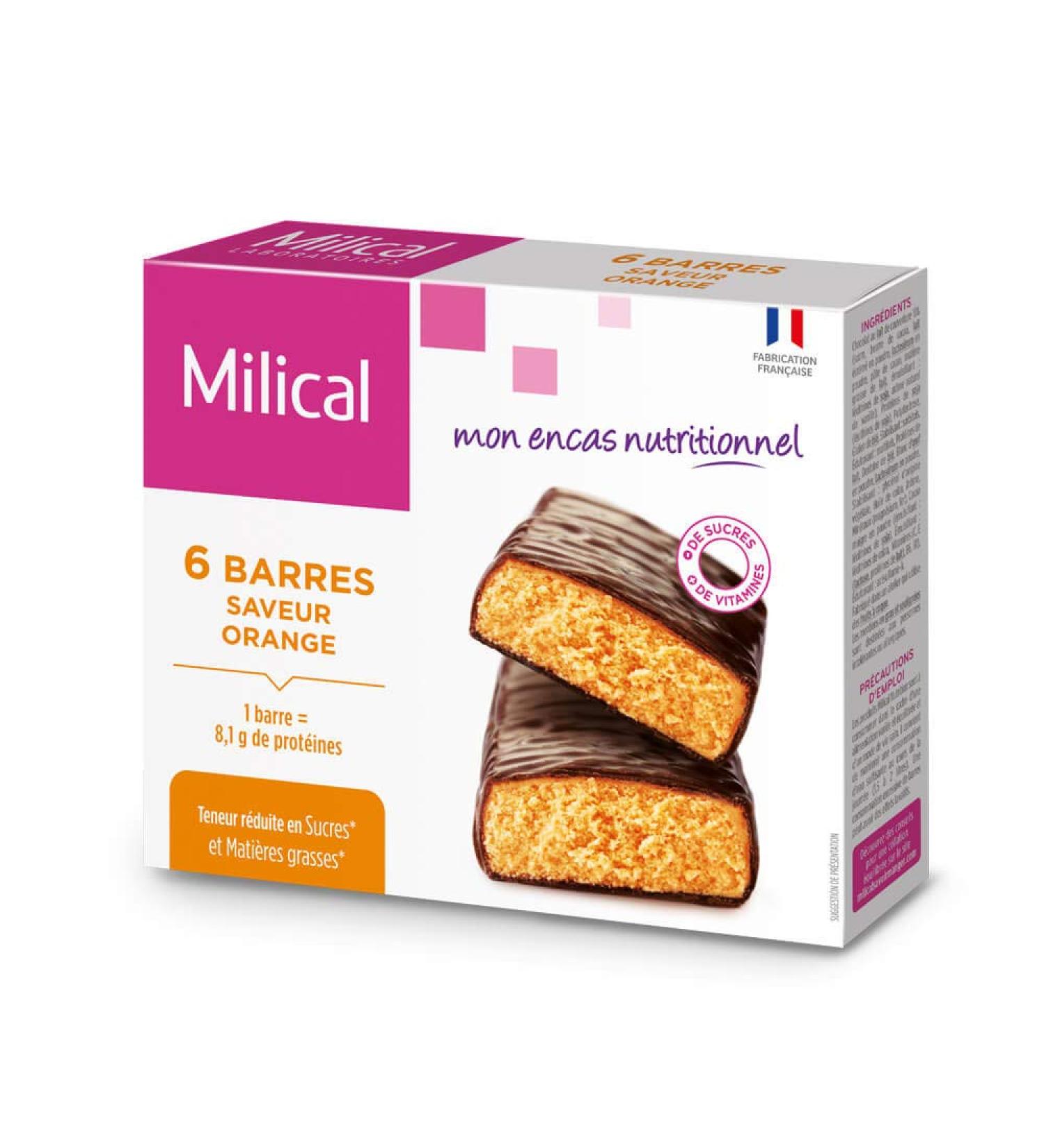 Milical DIET AND HEALTH LABORATORIES: Orange chocolate bars