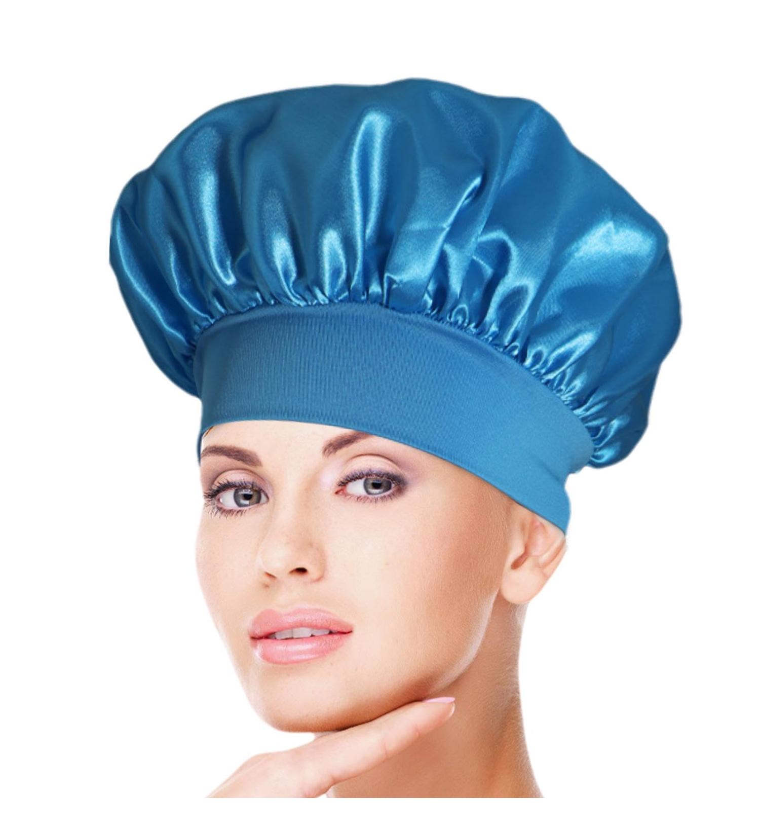 Satin Hair Drying Towel Satin Hair Towel Wrap Hair Popping Towel Elegant Satin Hair Towel for Women Chic Silk Hair Wrap Comfortable Hair Turban Wrap for Home darkblue - Buy Online on GoSupps.com