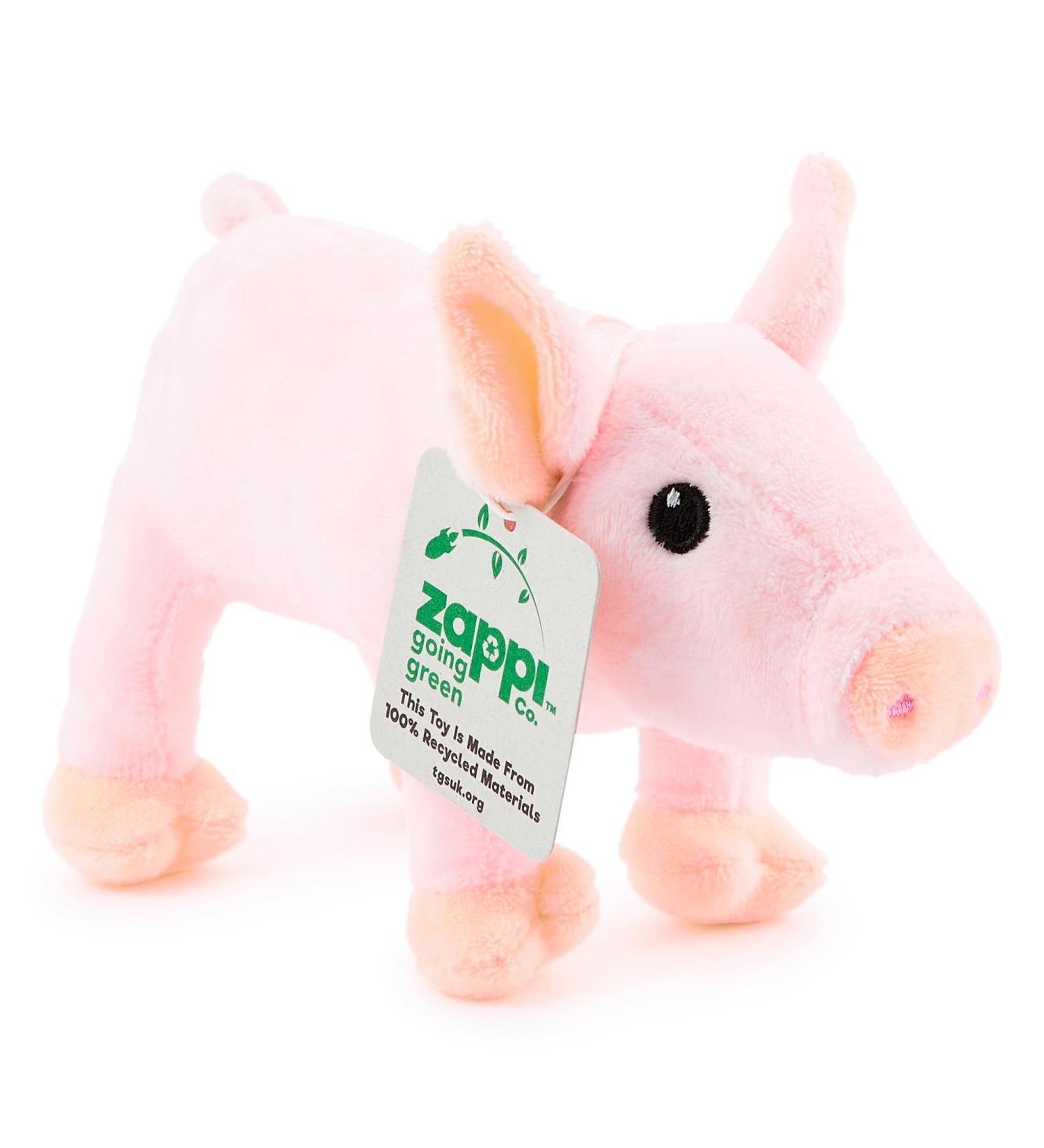 Zappi Co 100% Recycled Plush Piglet Toy - Eco-Friendly Stuffed Animal for Newborns (14cm) - Buy Online on GoSupps.com