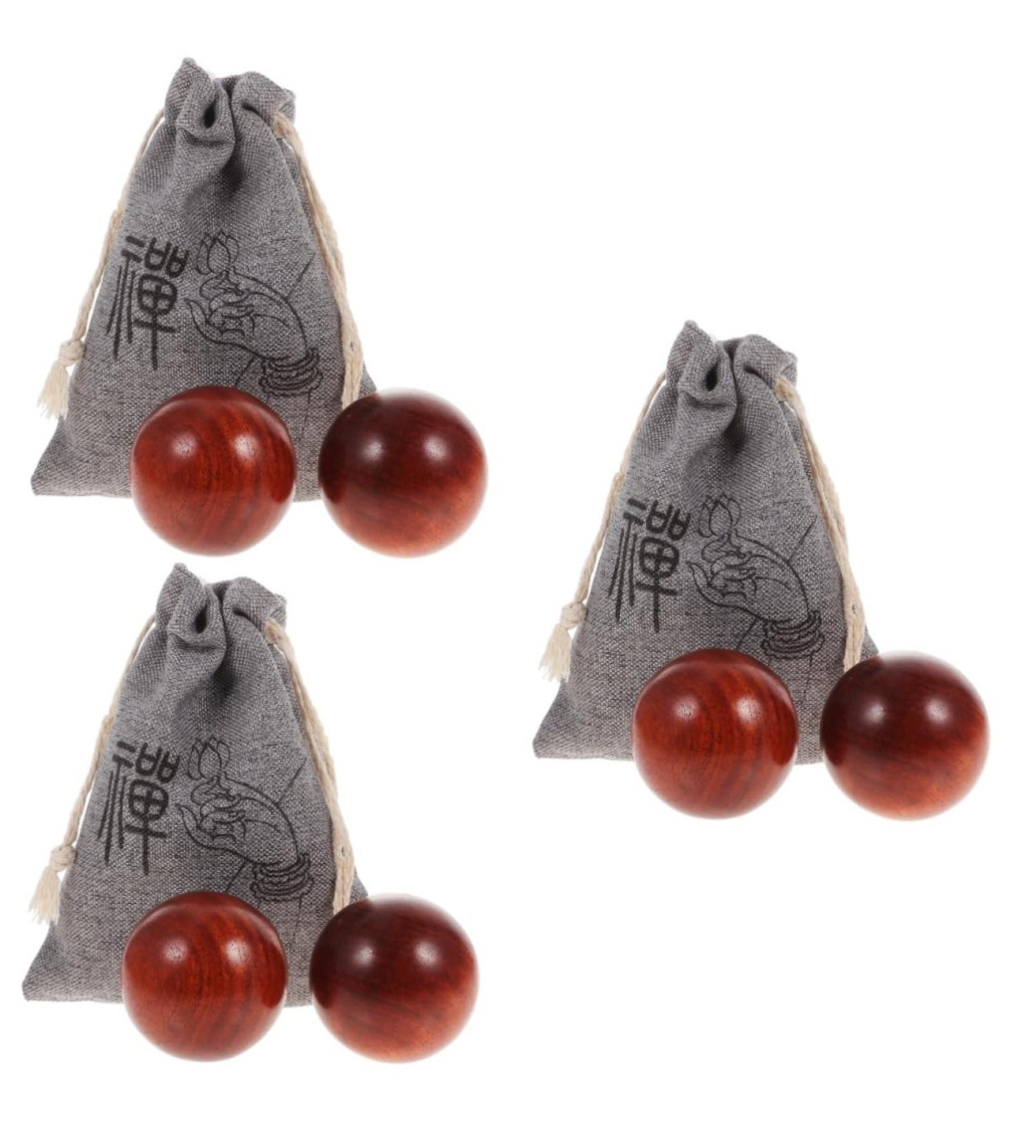 Clispeed Handball Wooden Massage Balls - Chinese Style Baoding Hand Rolling Balls for Effective Hand Relief | Ergonomic Massage Device for Stress Relief & Relaxation - Buy Online on GoSupps.com