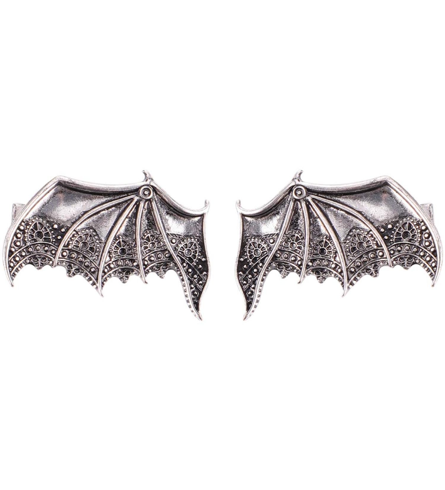 FRCOLOR Gothic Metal Bat Wings Hair Clip 2pcs for Halloween Party Costume - Silver - Buy Online on GoSupps.com