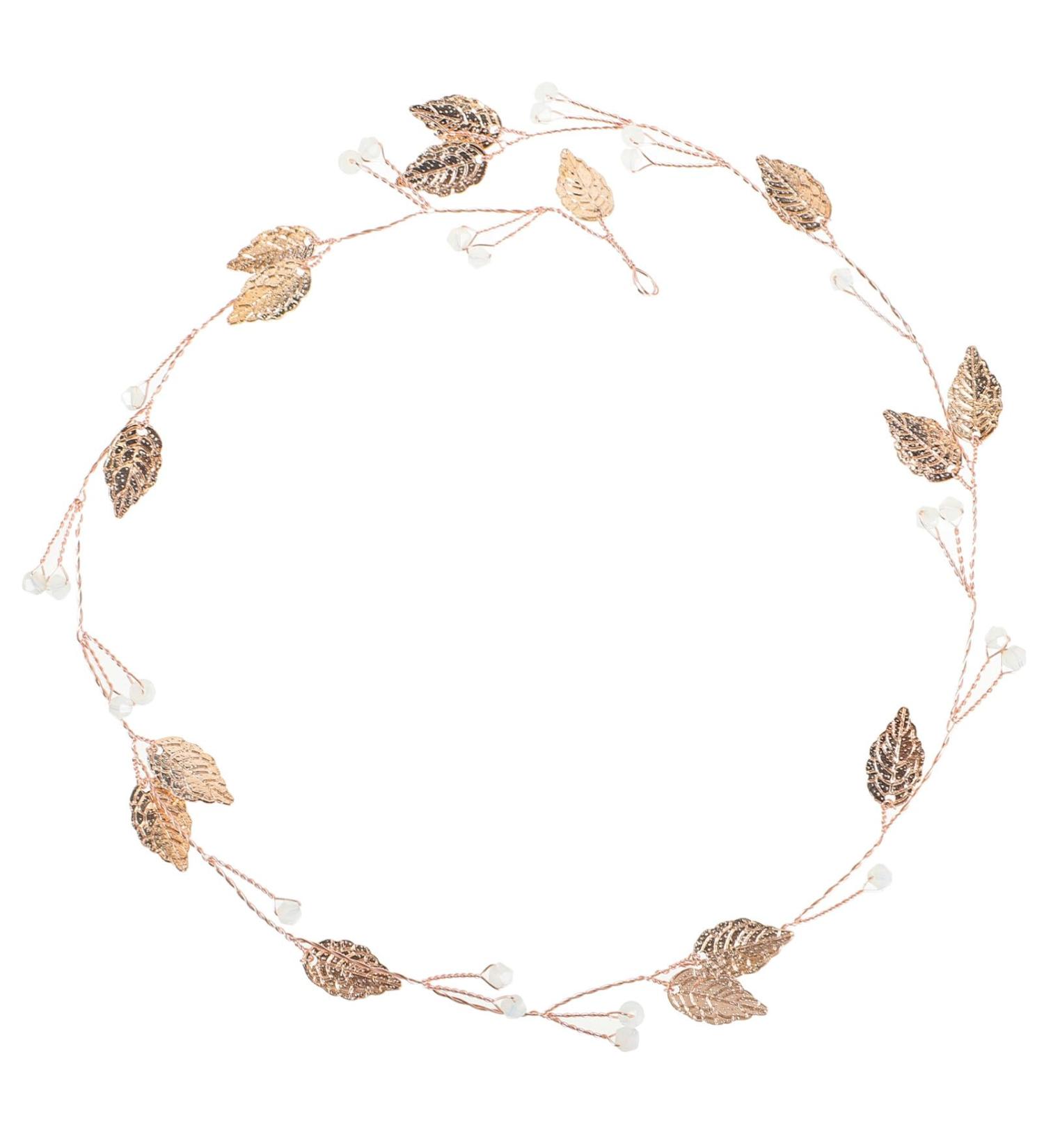 Bridal Headband Rose Gold | Long Hairband Headpiece for Weddings | Elegant Hair Accessory (FD609) - Buy Online on GoSupps.com