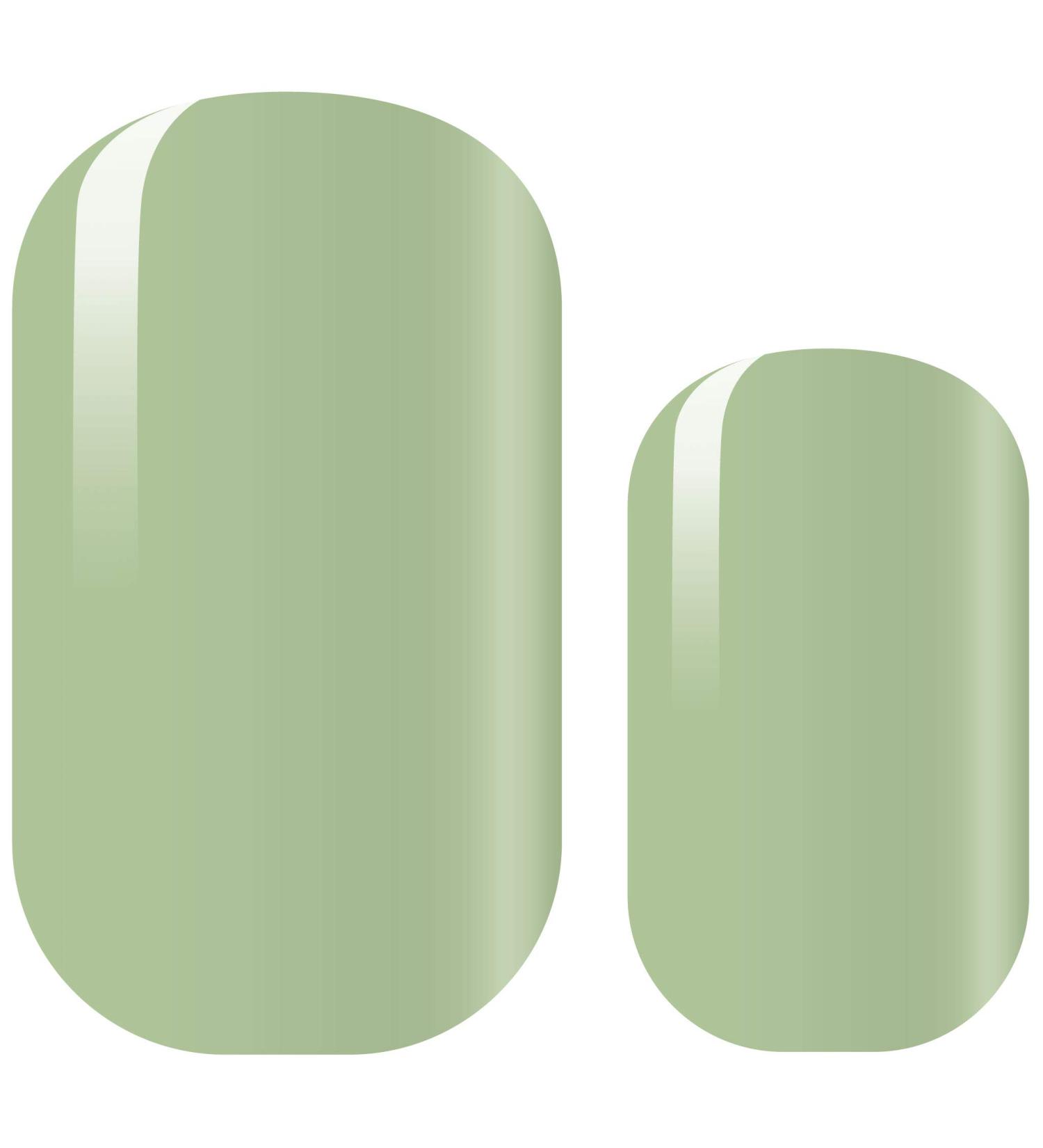 Avoa Beauty Nail Film - Its a Match (A)! | Pastel Olive Green Monochrome Design | 16 Long-Lasting Self-Adhesive Nail Wraps - Buy Online on GoSupps.com