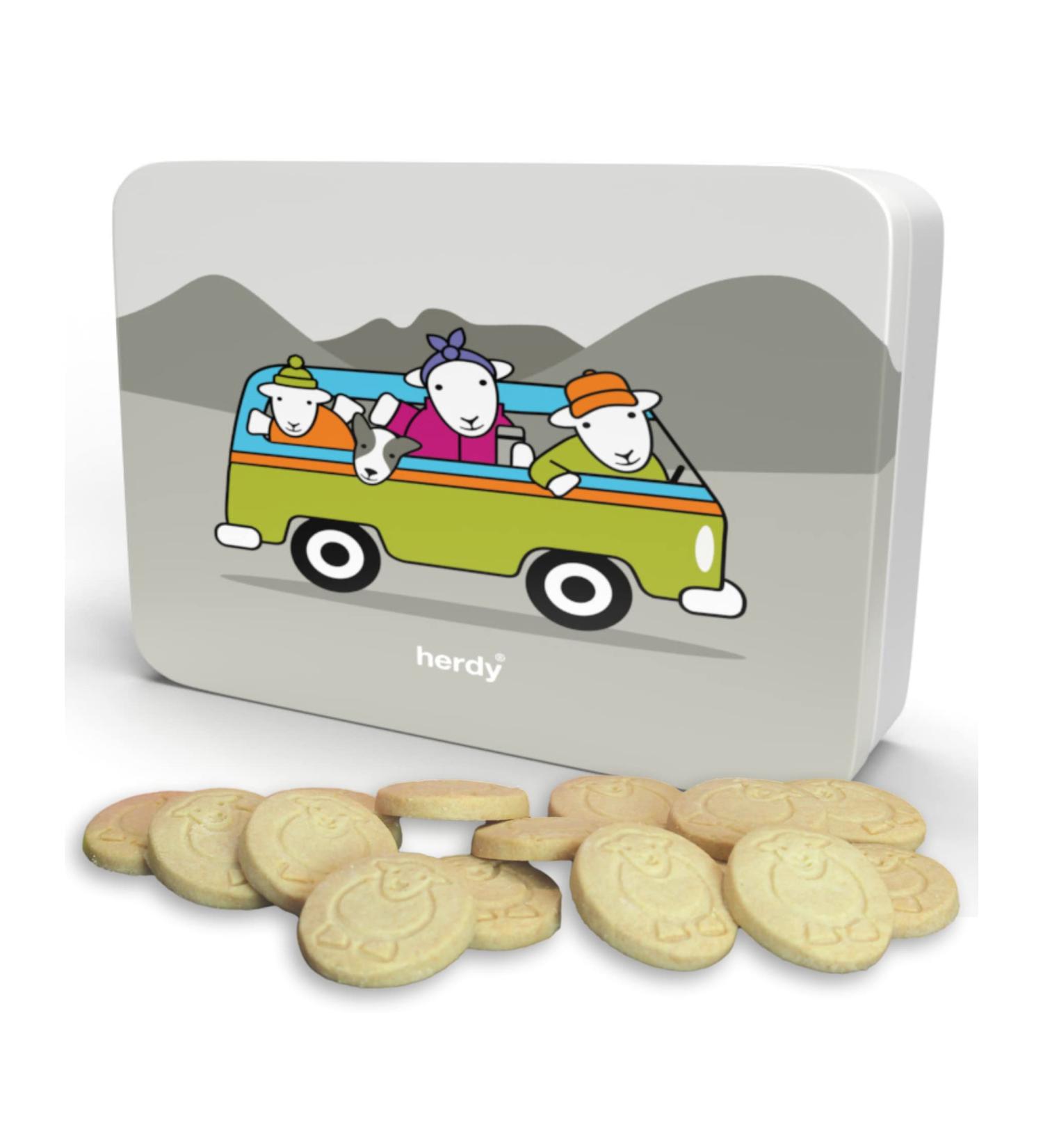 Herdy All Butter Shortbread Biscuits - 225g Collectable Tin | Luxury Scottish Cookies | Birthday Gift | Melt-In-The-Mouth Biscuit Selection - Buy Online on GoSupps.com