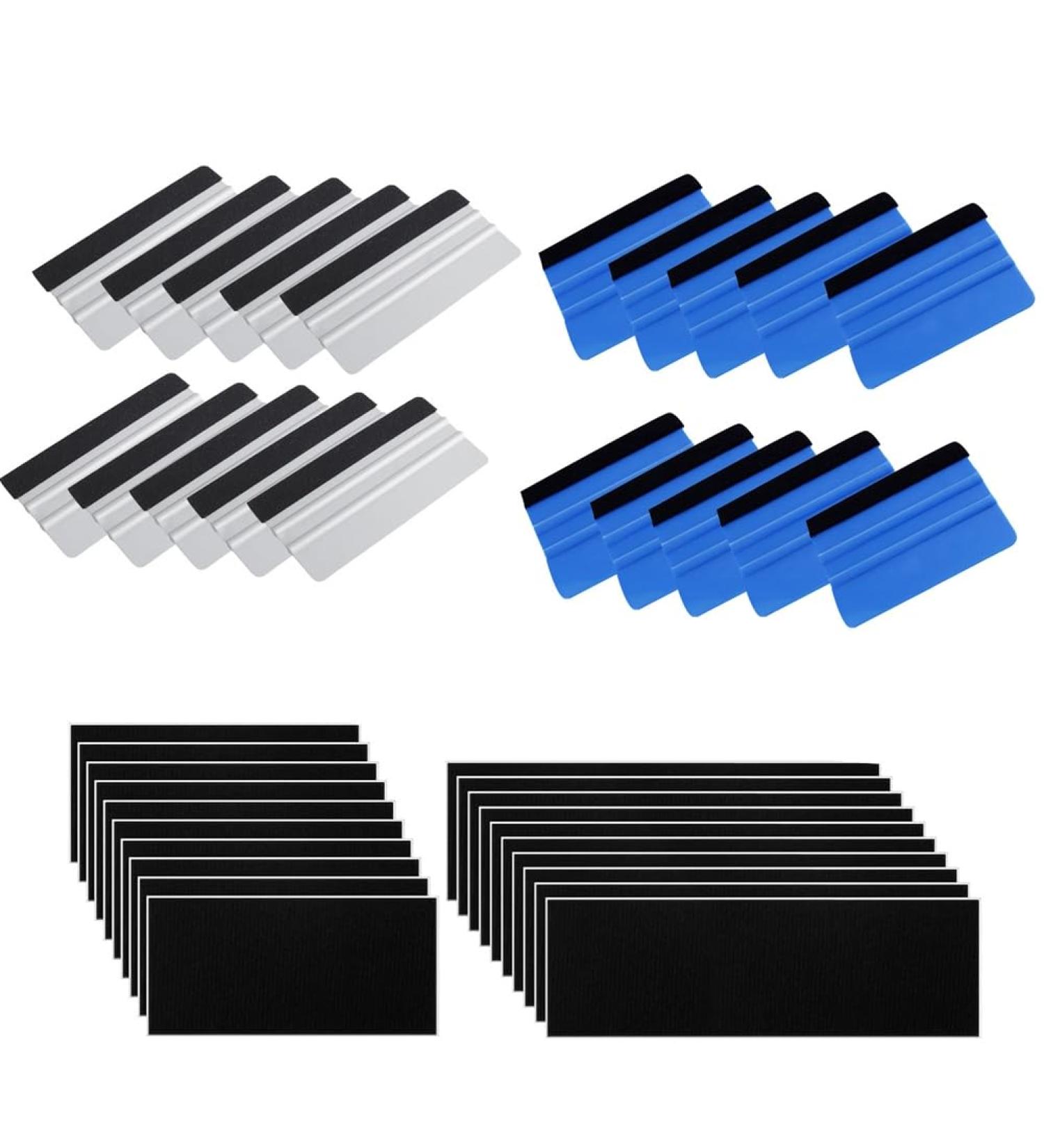 Clisted 20 Pack Vinyl Wrap Squeegee 4 Inch / 6 Inch Felt Edge Squeegee Window Film Squeegee Decal Applicator Scraper Tool - Buy Online on GoSupps.com