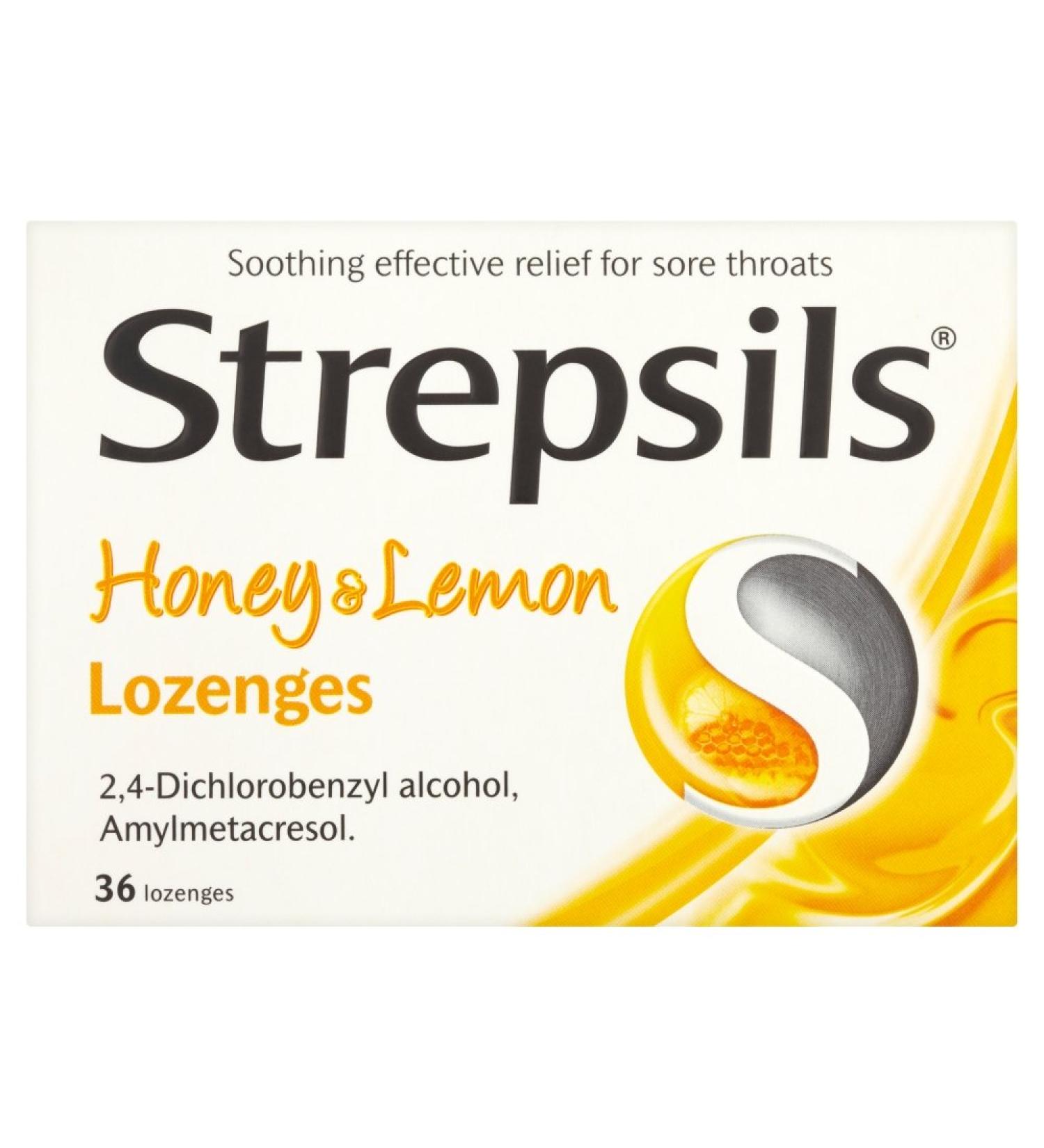 Strepsils Honey & Lemon Lozenges 36 Lozenges - Buy Online on GoSupps.com