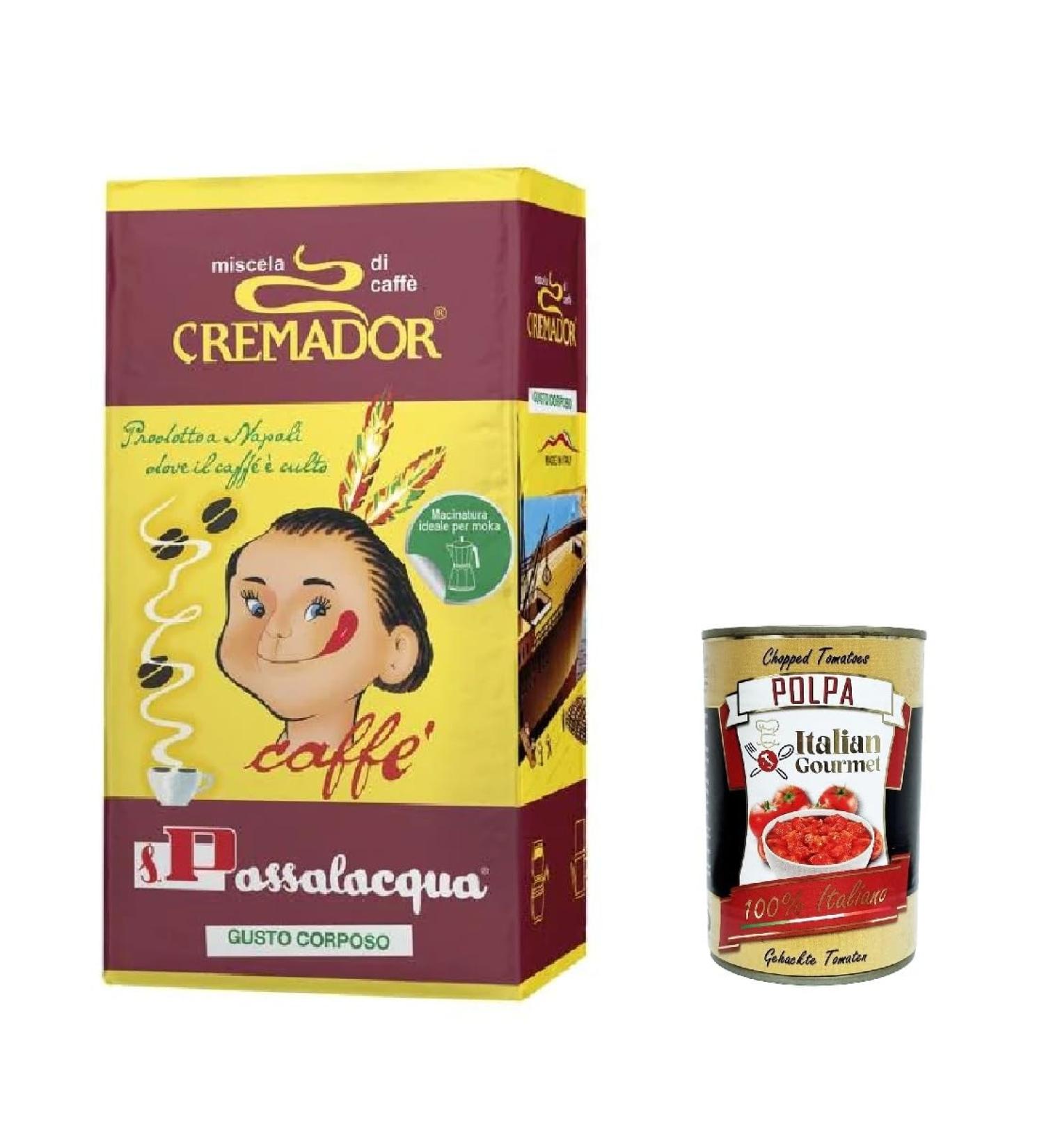  Italian Gourmet E.R. Lot de 8 tasses Passalacqua Cremador Gusto Corposo Caf Espresso moulu Caf italien moulu 250 g + Italian Gourmet Polpa 400 g - Buy Online on GoSupps.com