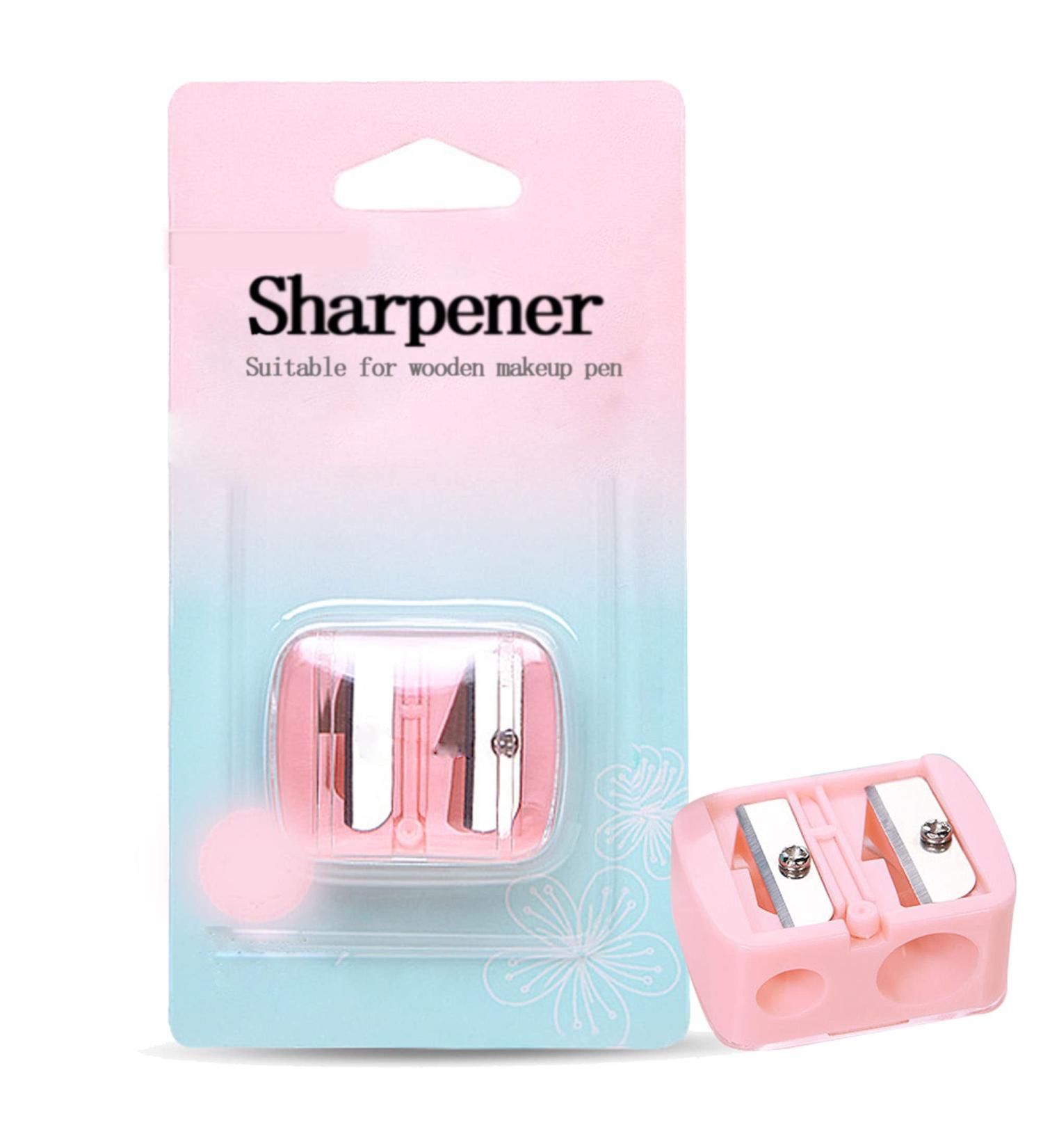Double Hole Beauty Cosmetic Pencil Sharpener - Easy to Clean & Travel-Friendly for Lip Liner, Eyebrow, and Eyeliner Pencils - Buy Online on GoSupps.com