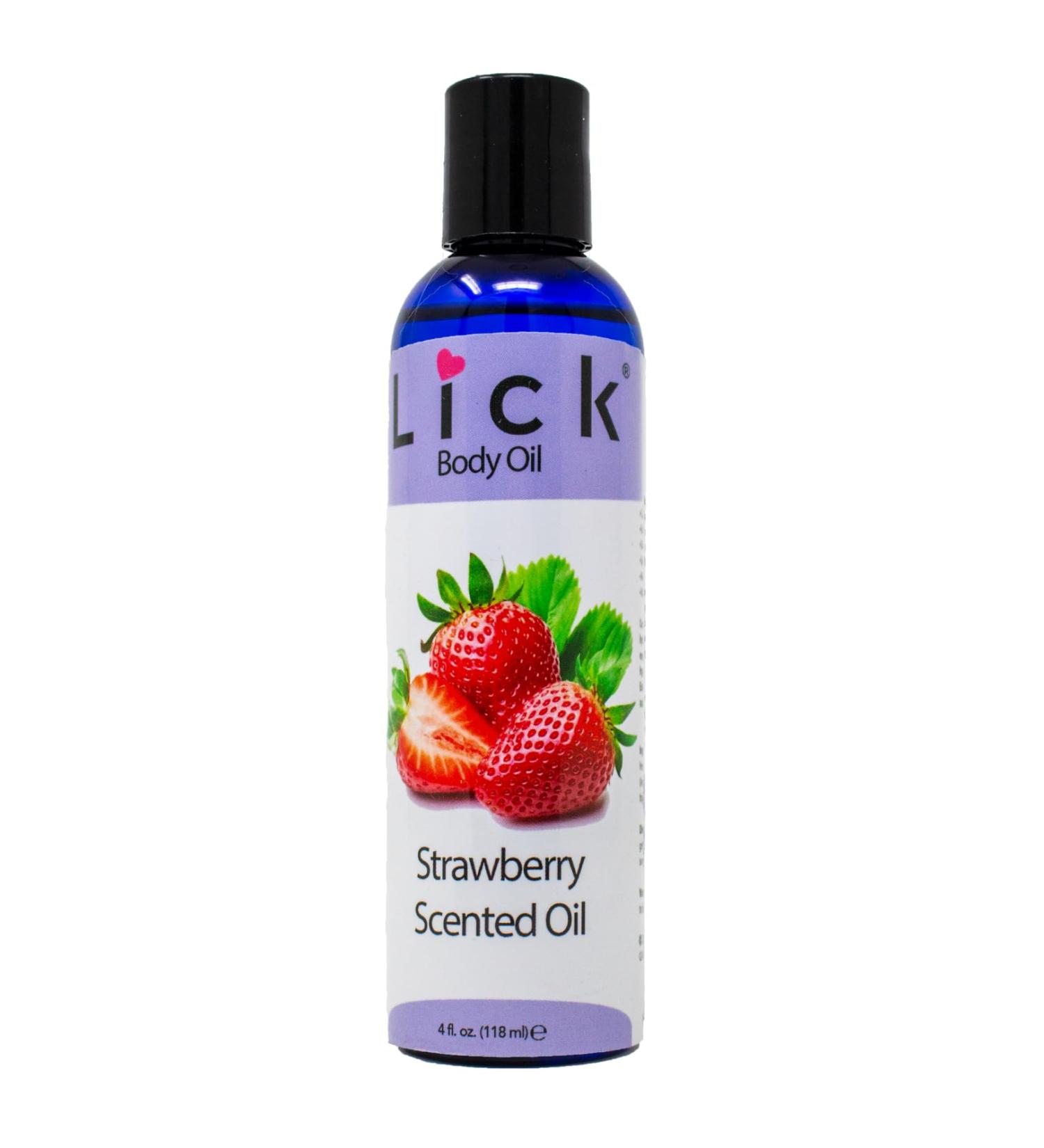 LICK Strawberry Scented Body Oil | Vitamin E Infused Hydrating Gel for Women | Moisturizing & Soothing Aromatherapy Experience - Buy Online on GoSupps.com