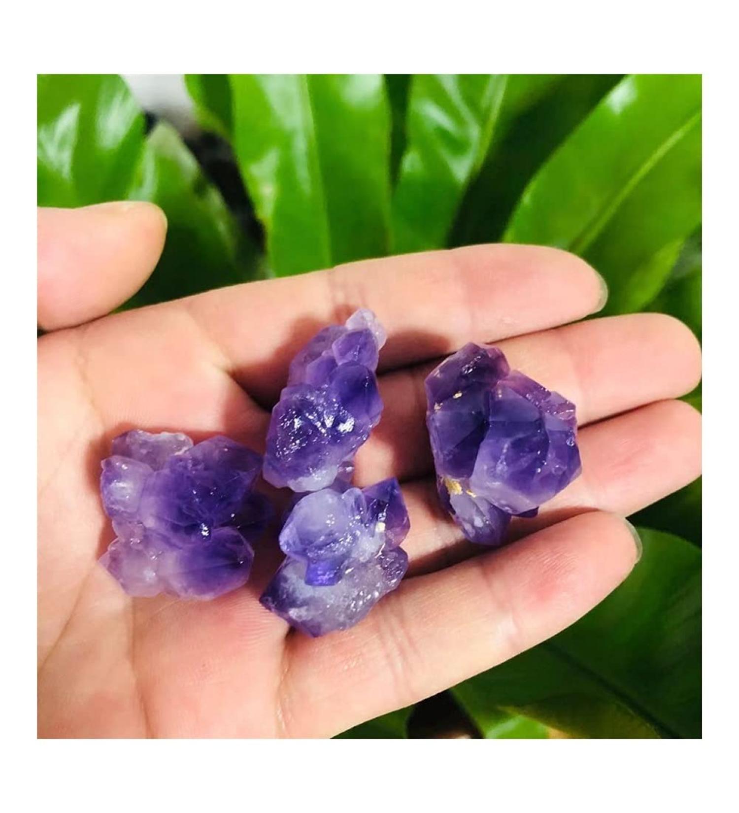 Natural Crystal Cluster Stone Amethyst Quartz Ornaments Beautiful Crystal Cluster 5PC - Buy Online on GoSupps.com