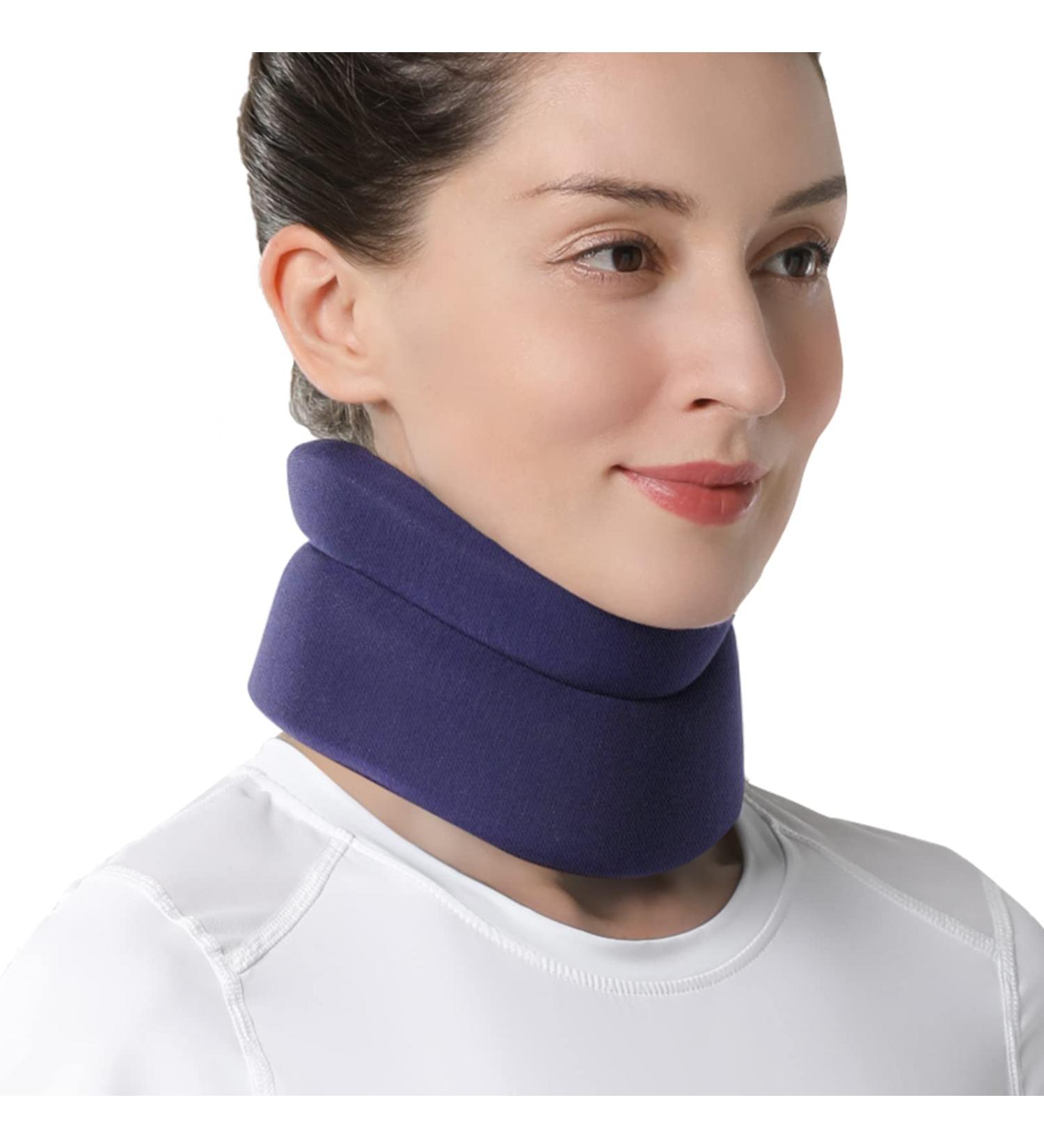 VELPEAU Neck Brace - Foam Cervical Collar for Pain Relief - Comfort Blue Medium - Stabilizes Vertebrae - Sleep Support - Buy Online on GoSupps.com