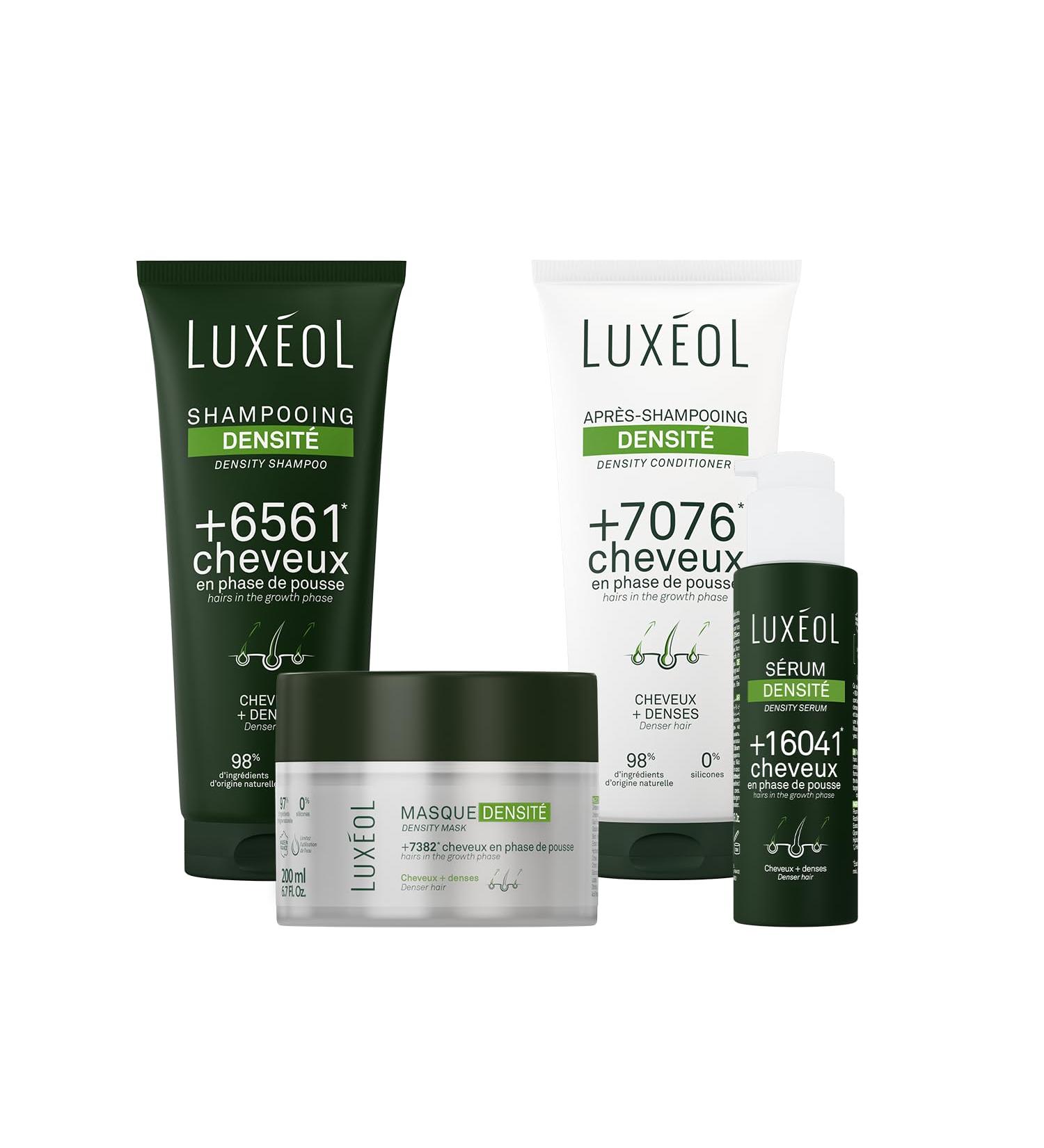 LUXEOL - Routine Densit Compl te - Augmente La Densit Capillaire - Shampooing + Apr s-Shampooing + S rum + Masque Capillaire - Cliniquement Prouv s* - Fabriqu En France - Buy Online on GoSupps.com