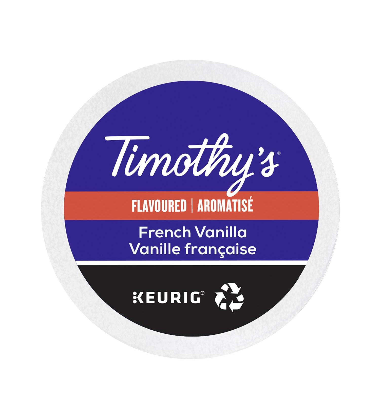 Timothy's Colombian Decaf Single Serve Keurig K-Cup Pods for Keurig Brewers French Vanilla 72 count (Pack of 1)