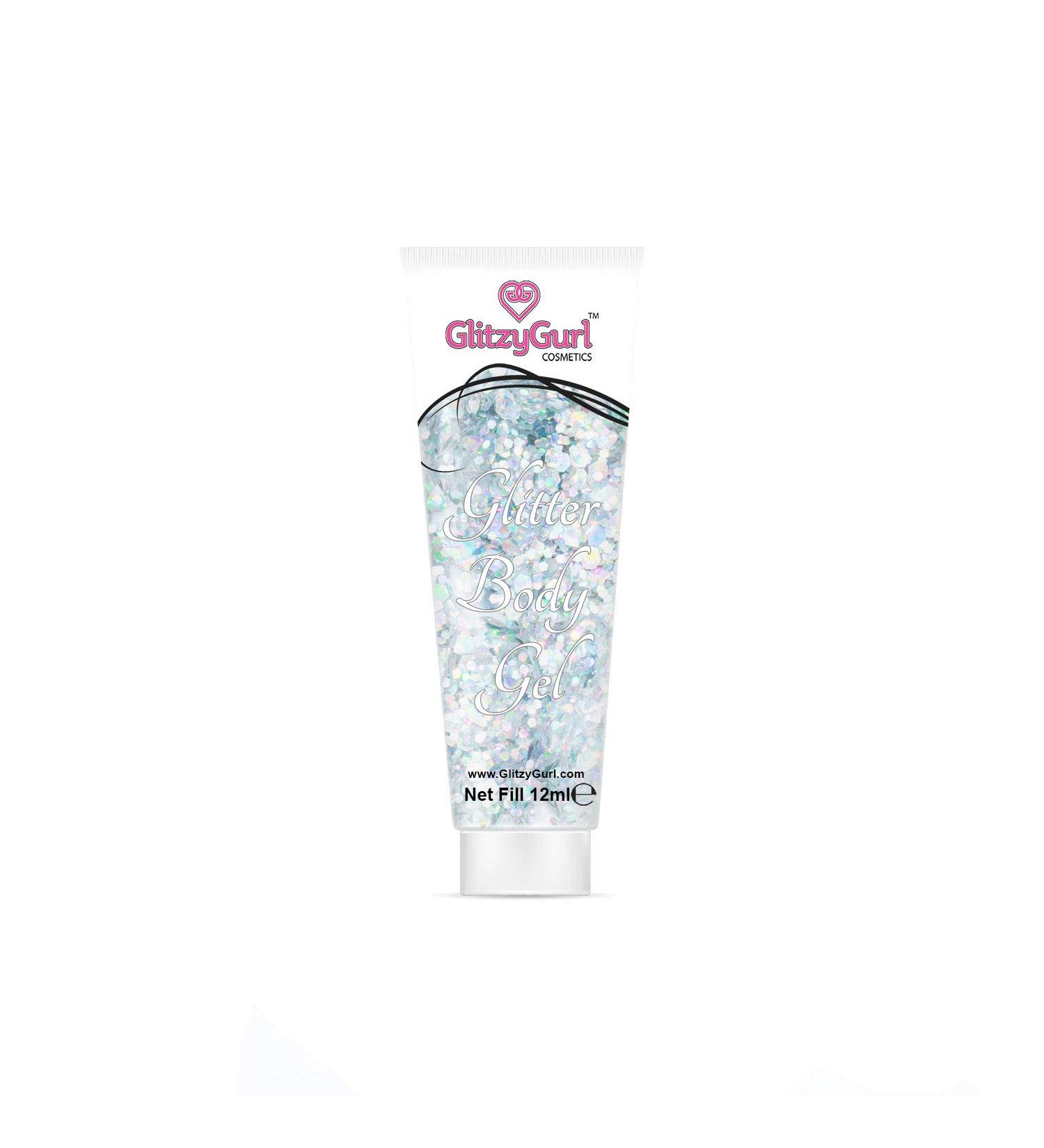 Holographic Glitter Face and Body Gel 12ml Cosmetic Glitter Body Glitter Hair Glitter Gel (Silver Storm)