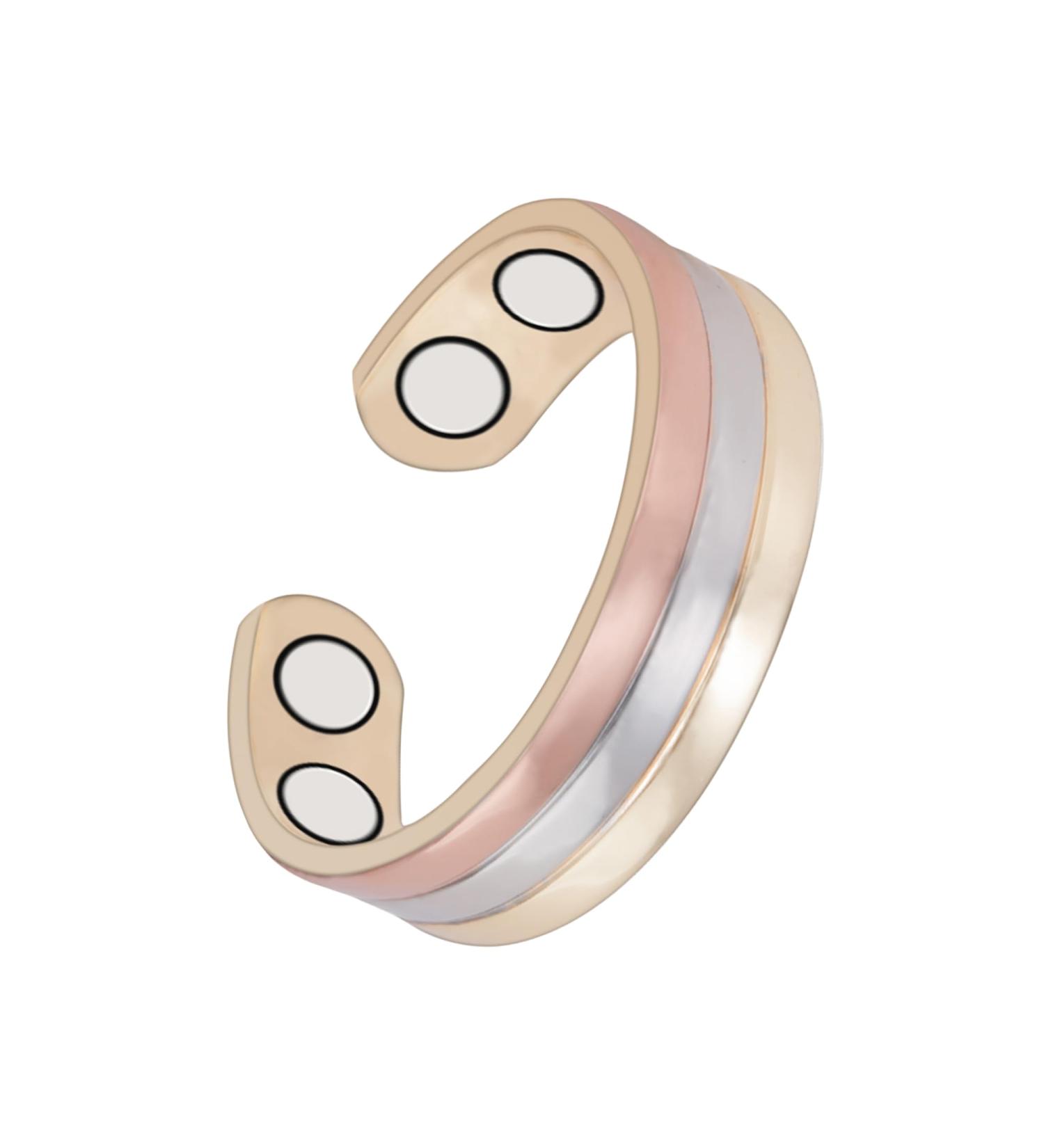 MagVIVACE Pure Copper Ring for Women | Tricolor Gold Magnetic Ring - Perfect Jewelry Gift - Buy Online on GoSupps.com
