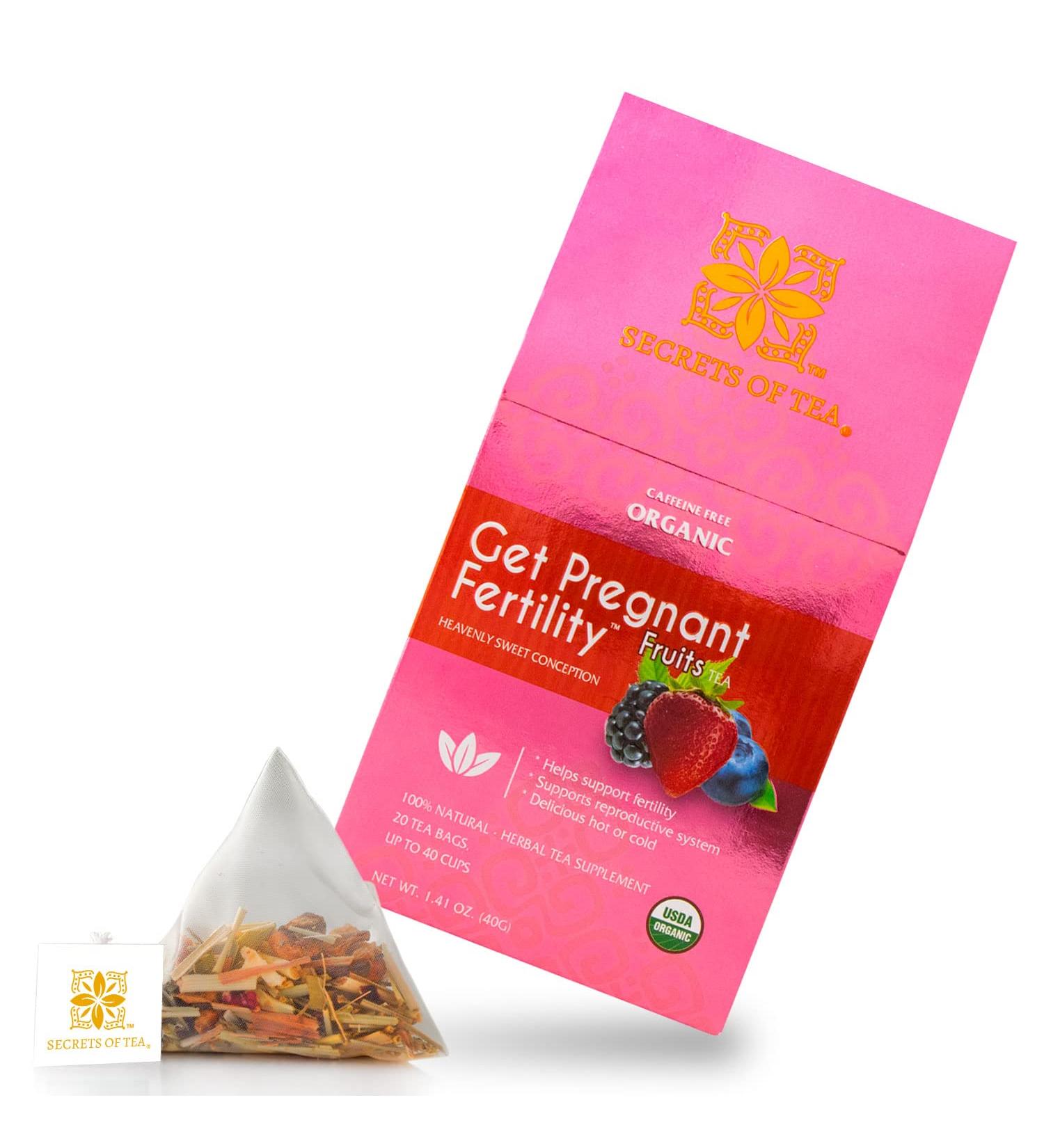 Organic Fertility Tea for Women - Red Raspberry Leaf & Vitex Blend - 20 Count - 100% Natural - Up to 40 Servings - Buy Online on GoSupps.com