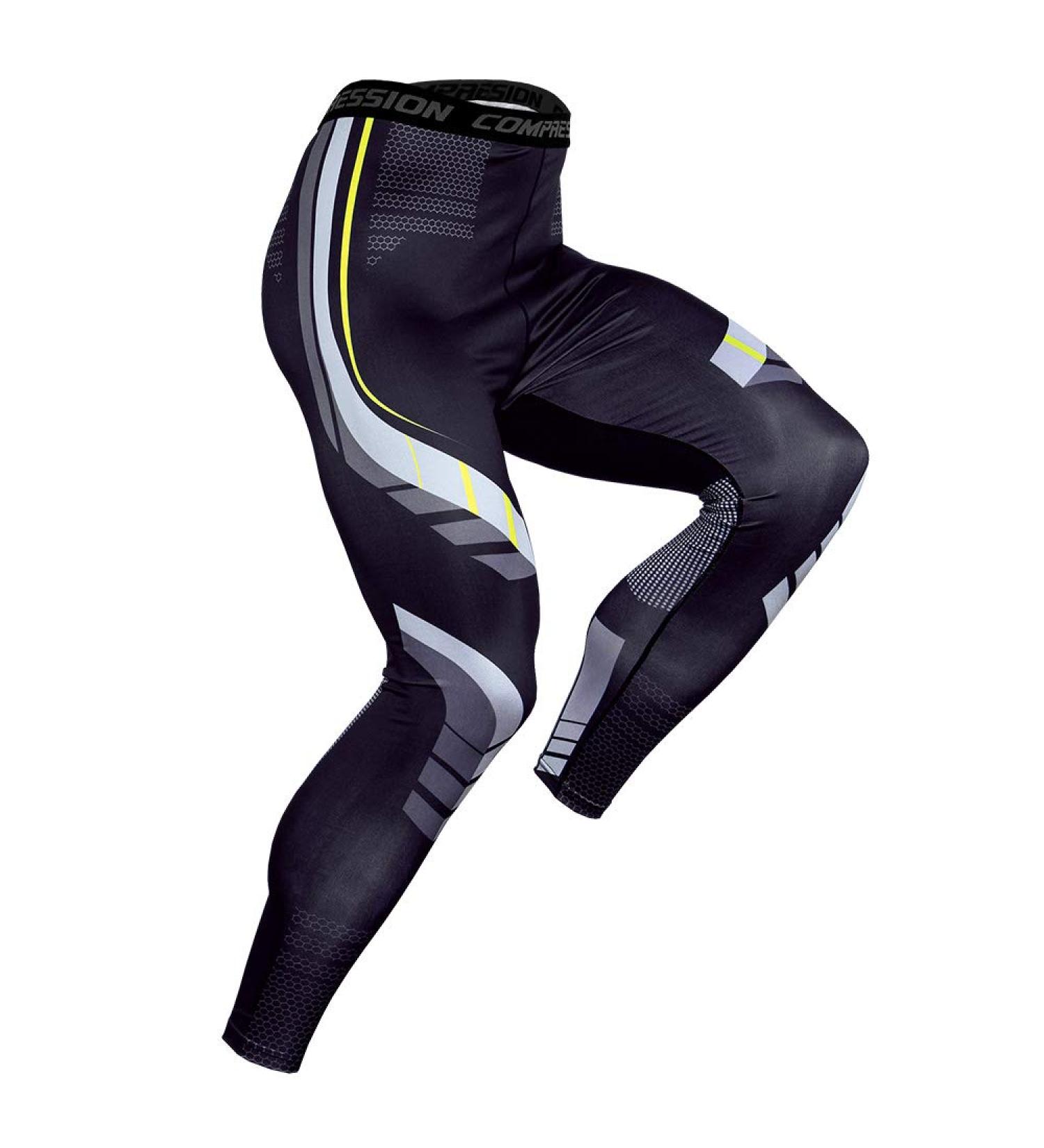 OEBLD Men's Compression Pants UV Blocking Running Tights - 1 or 2 Pack | Gym Yoga Leggings for Athletic Workout | Black Small - Buy Online on GoSupps.com