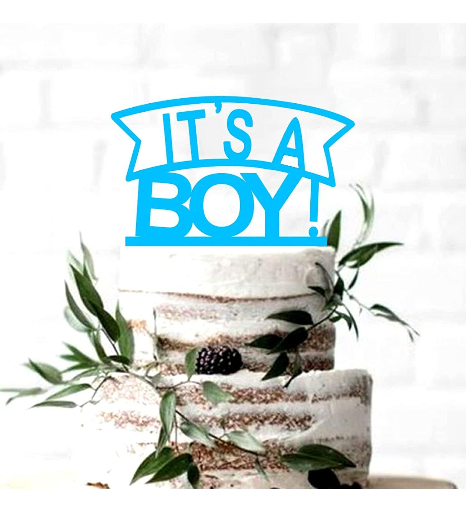 Personalised Cake Toppers Cake Decorations 1pcs It's a Boy Cake Topper Acrylic Blue Baby Born Shower Cake Toppers Birthday Party Dessert Decorations - Buy Online on GoSupps.com