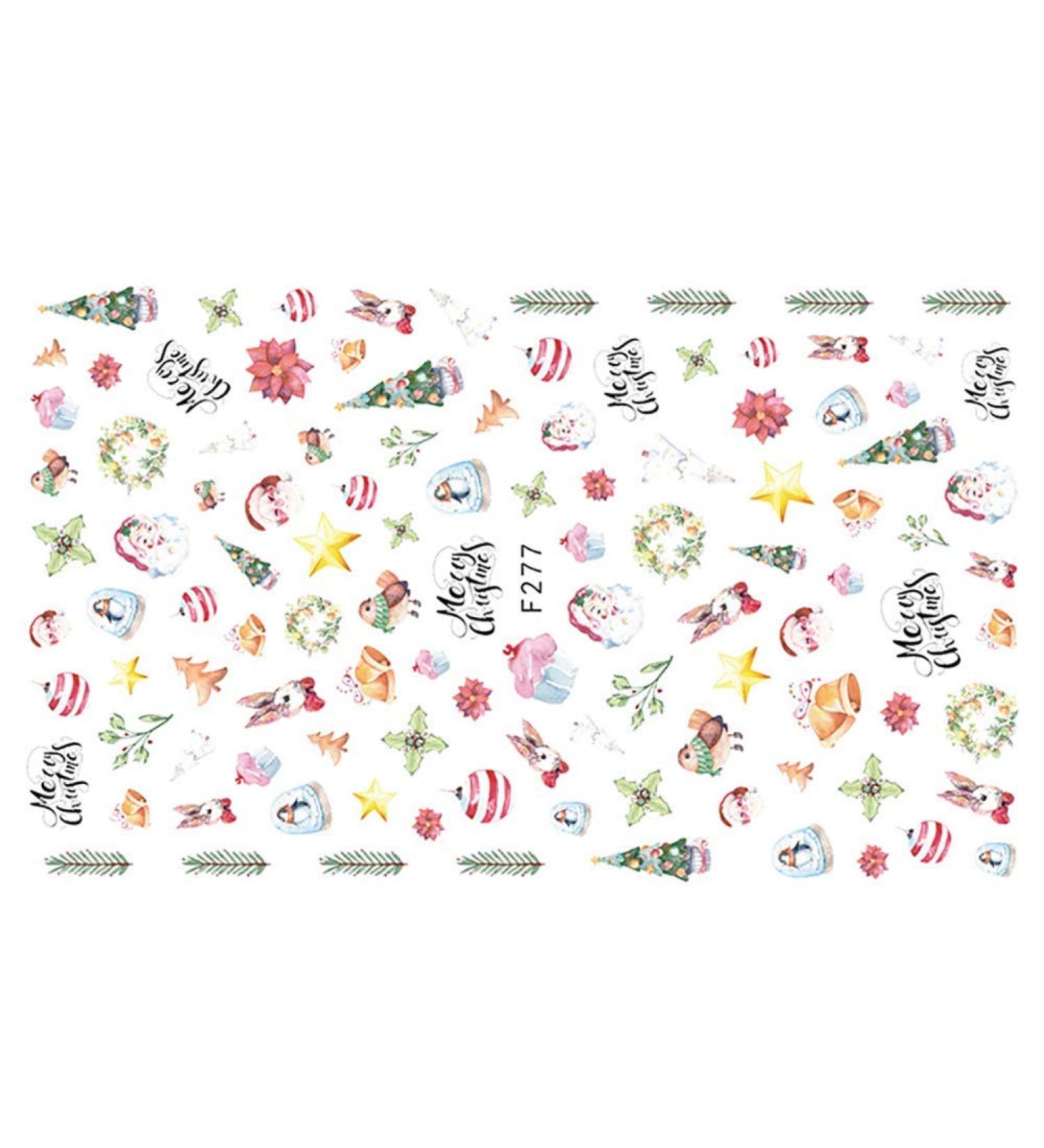 Yevison Christmas Nail Stickers 1 Sheet Self-adhesive Nail Decals wraps 3D Nail Art Designs Glitter Tips Decorations for Women Girls Very Practical and Popular - Buy Online on GoSupps.com