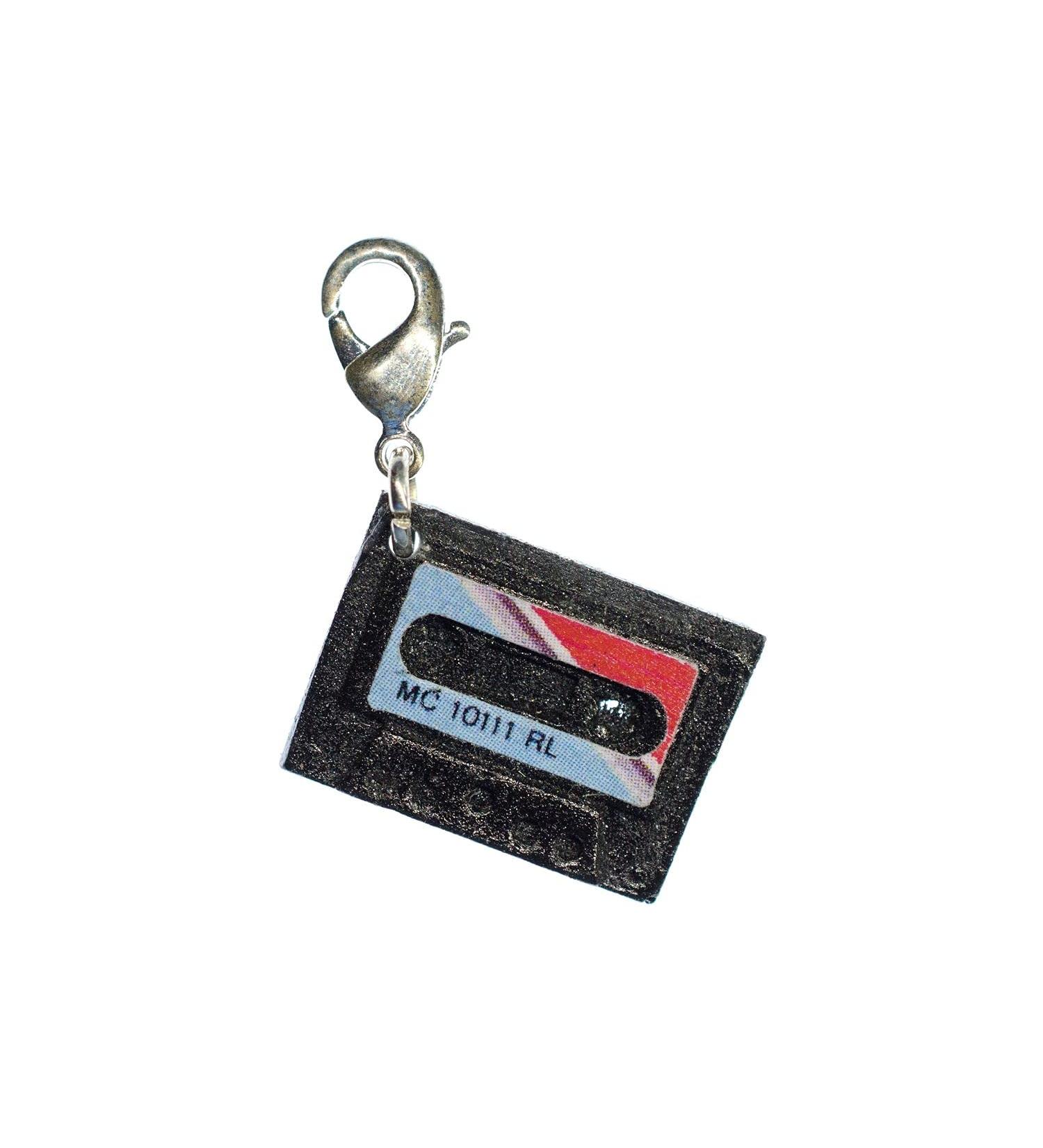 Miniblings Handmade Music Cassette Tape Charm - Blue Mixtape Zipper Pull & Silver Betel Pendant Bracelet - Buy Online on GoSupps.com