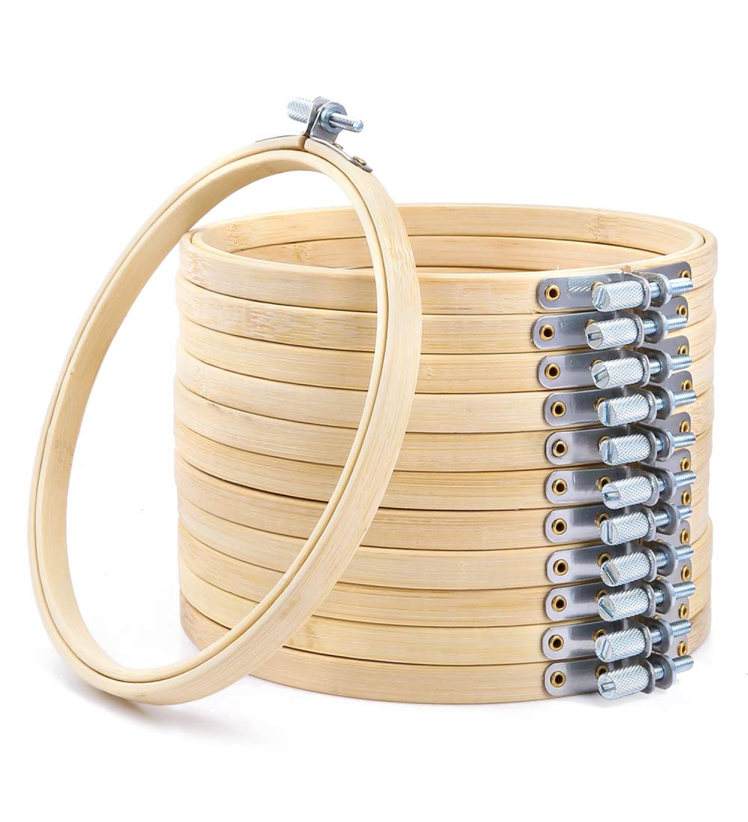 Caydo 12-Piece 6 Inch Bamboo Embroidery Hoops Set for Cross Stitch and Needlecraft - Buy Online on GoSupps.com