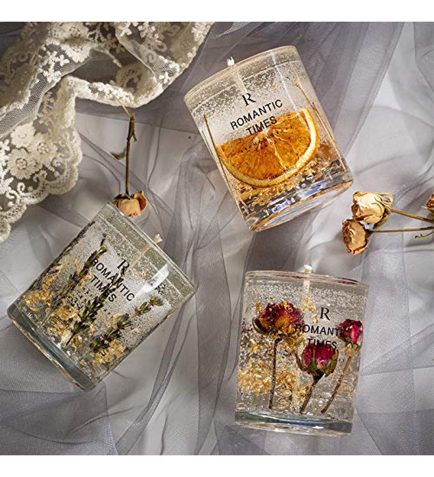 Jelly Wax Candle | Scented Calming Flower Candle 12oz | Relaxing Home D cor & Easter Gift - Orange - Buy Online on GoSupps.com