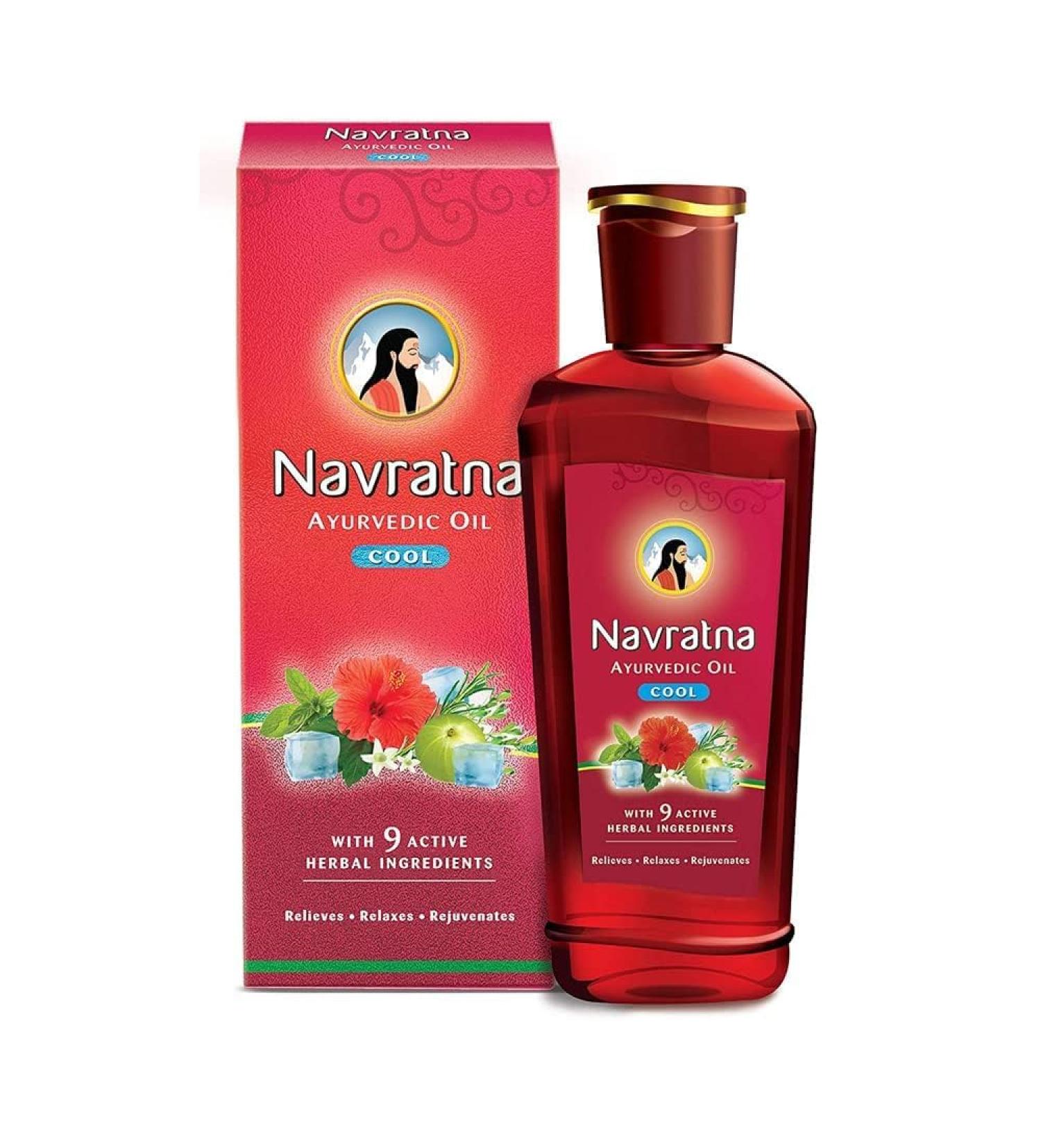 Navratna Ayurvedic Cool Oil | With 9 Active Herbal Ingredient | Relaxing Head Massage Oil | Quick Relief from Headache & Body Ache | 16.91 FL Oz/500 - Buy Online on GoSupps.com