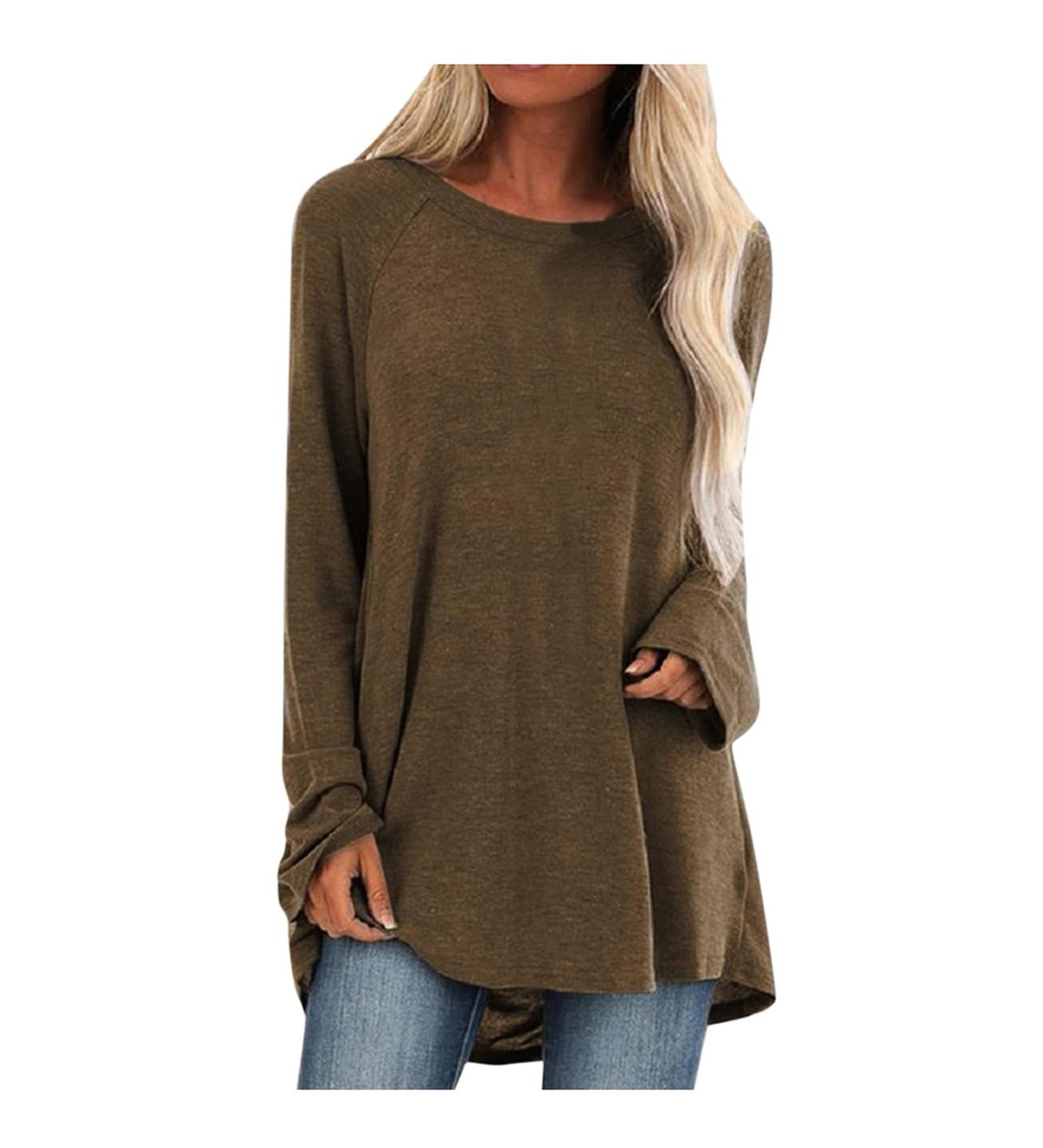 TARIENDY Women's Long Sleeve Ombre Tunic Top - Coffee, XX-Large - Buy Online on GoSupps.com
