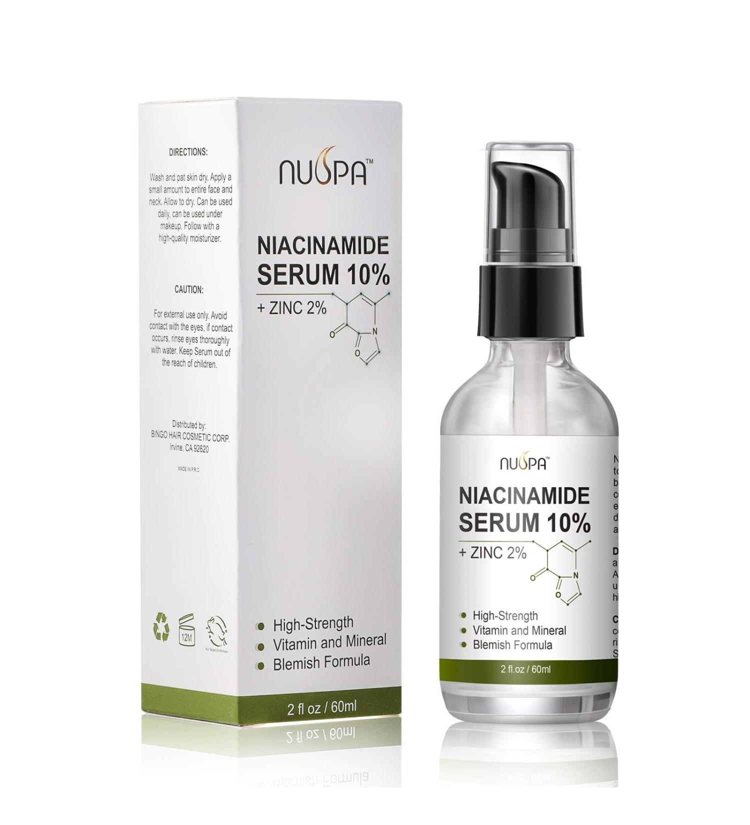 Niacinamide Serum 10% + Zinc 2% | Vitamin B3 Facial Serum for Acne & Pore Treatment | Hyaluronic Acid Infused - 30ml - Buy Online on GoSupps.com