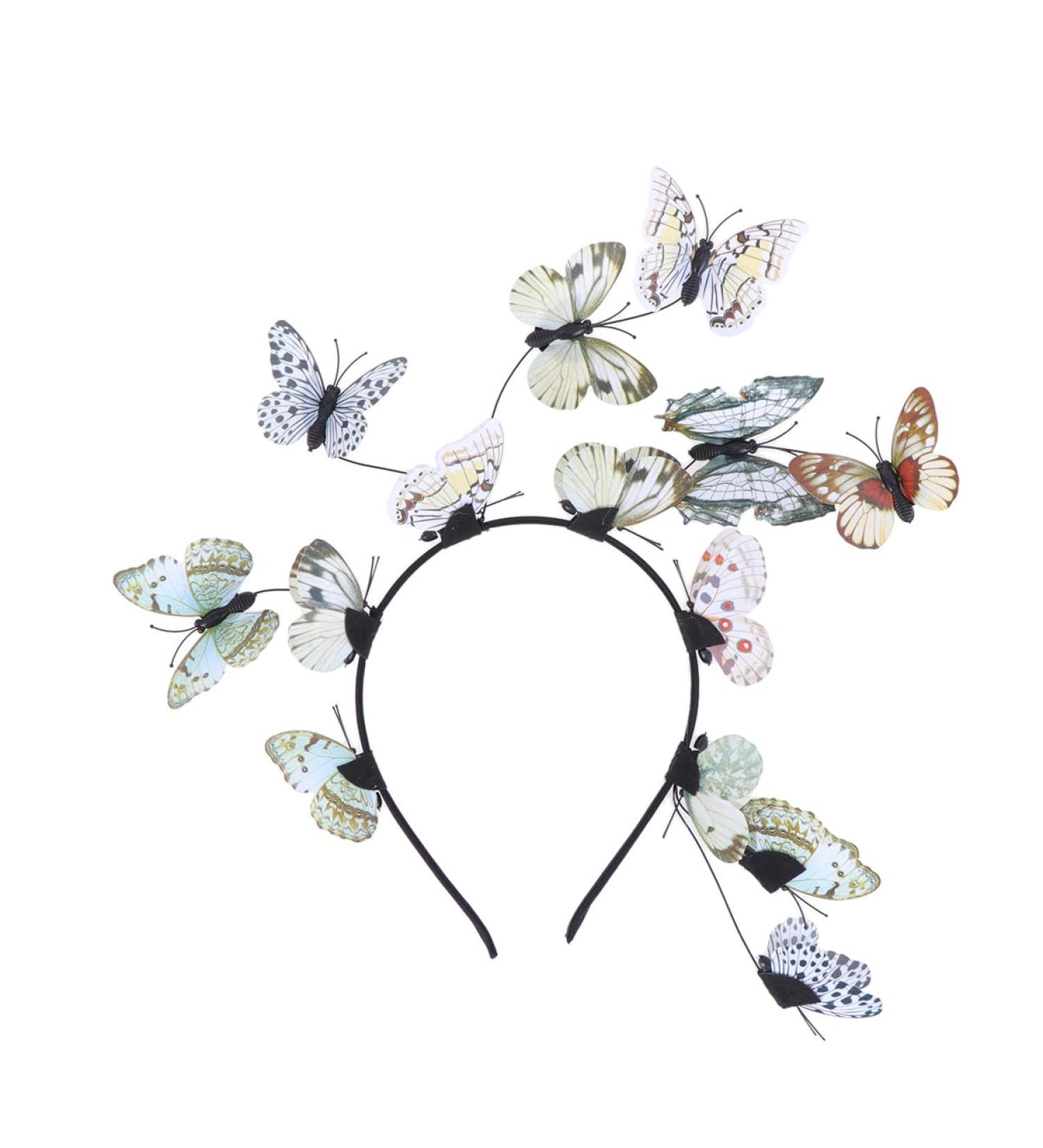 Lurrose Butterfly Headband Butterfly Fascinator Hat Halloween Costume Bohemian Headpiece for Women (Color 3) As Shown - Buy Online on GoSupps.com