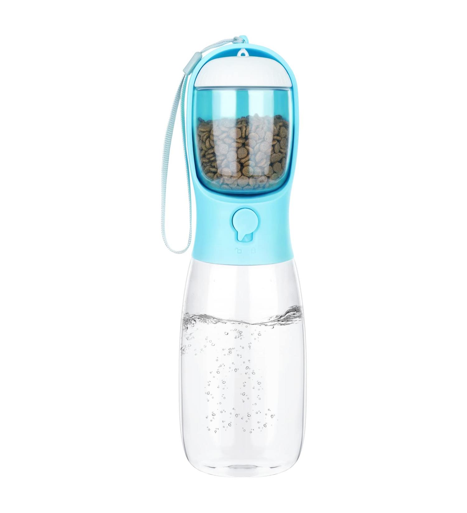 Osportfun Portable Dog Water Bottle - 550ml Leak-Proof Dispenser with 100ml Food Container & Activated Carbon Filter for All Dog Sizes - Buy Online on GoSupps.com
