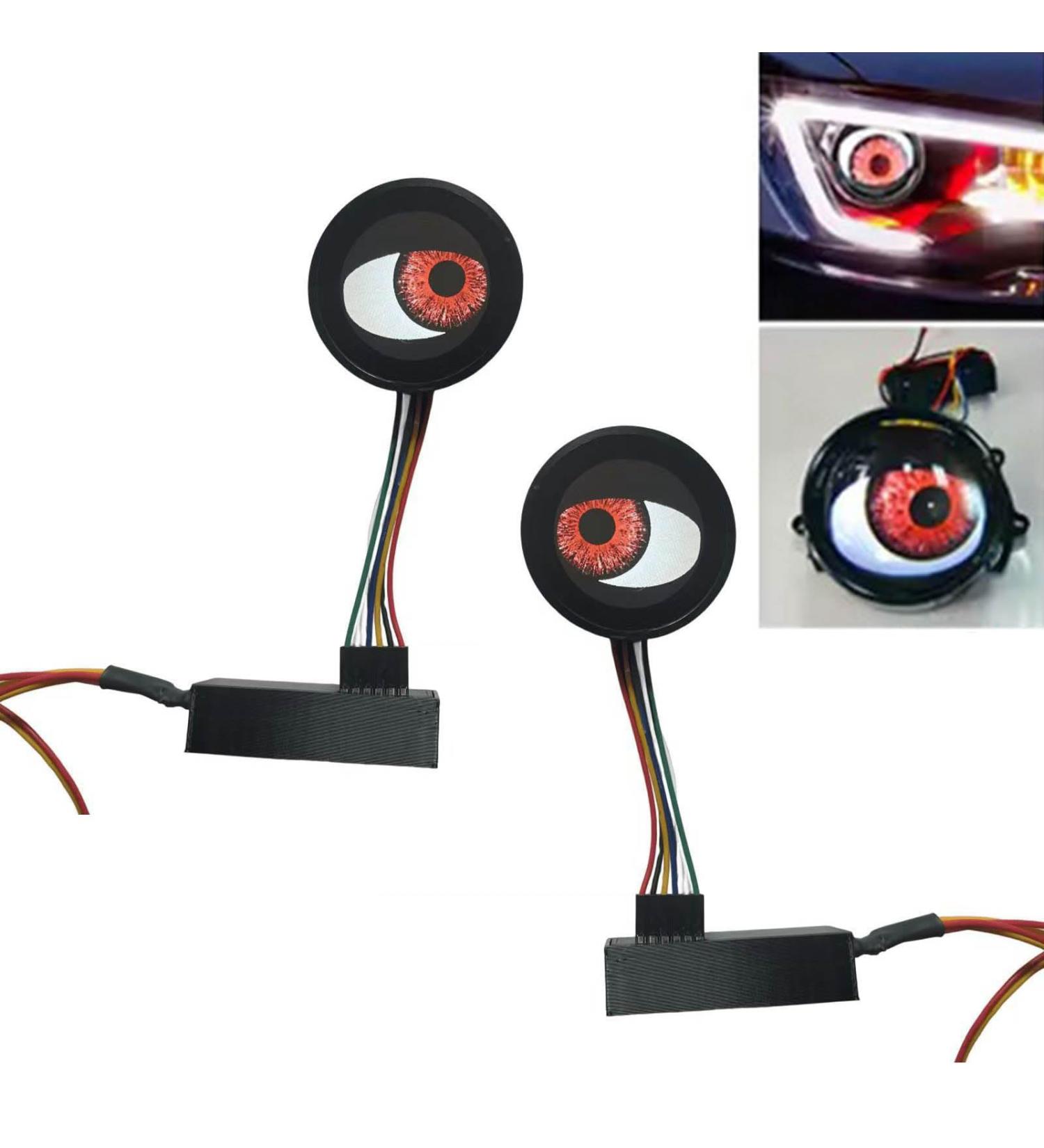 Devil Eyes Light for Cars USB Devil Eye Demon Evil Eyes Headlight Demon Eye Headlights Auto Car Motorcycle Mini Projector Lens Lamp for Any Car Model with Lenses (Flat Mirror) - Buy Online on GoSupps.com