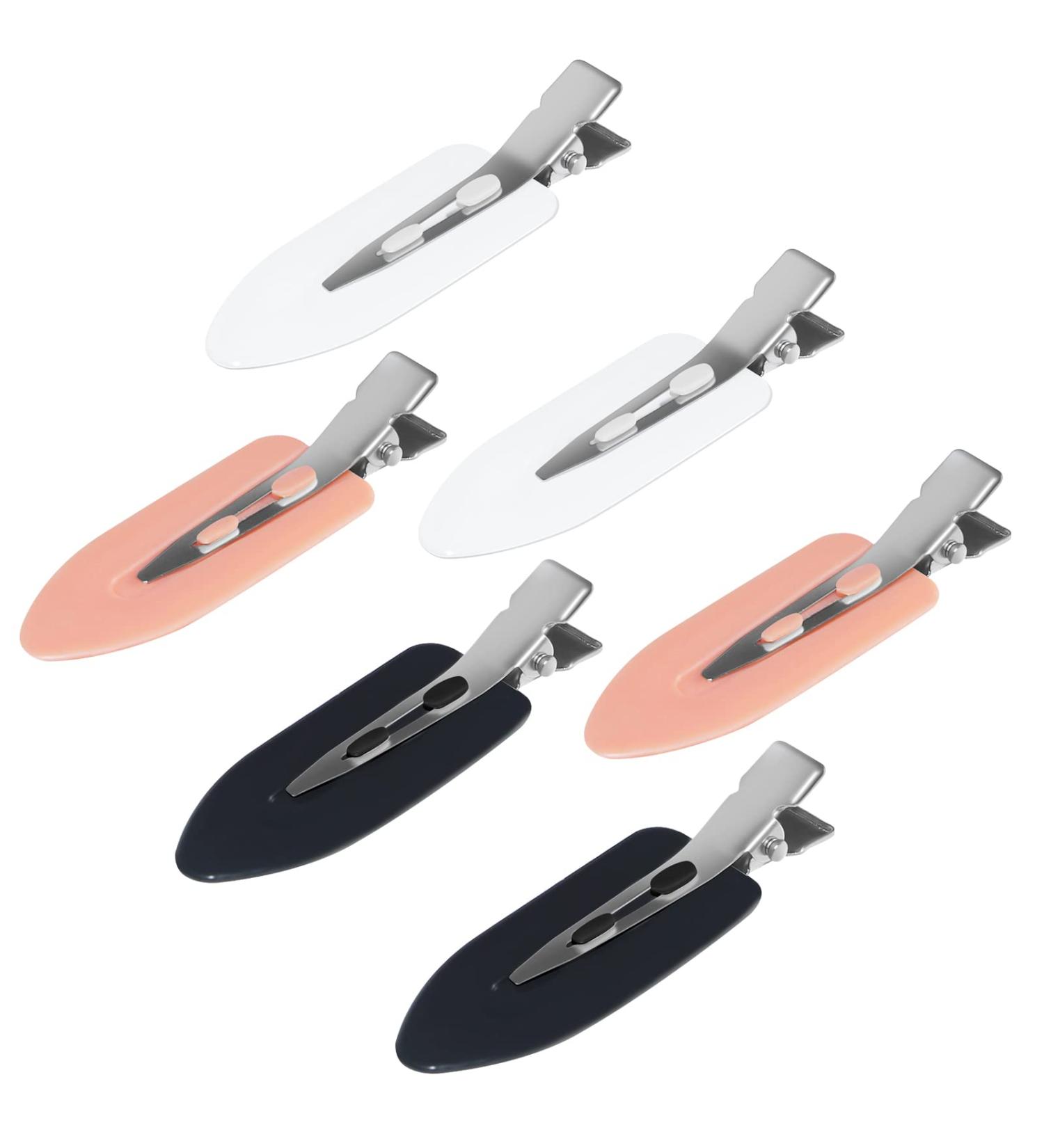 Aphrordity 6 Pcs No Bend Hair Clips for Makeup Application - Set of 2 Black, 2 White, 2 Pink - Buy Online on GoSupps.com