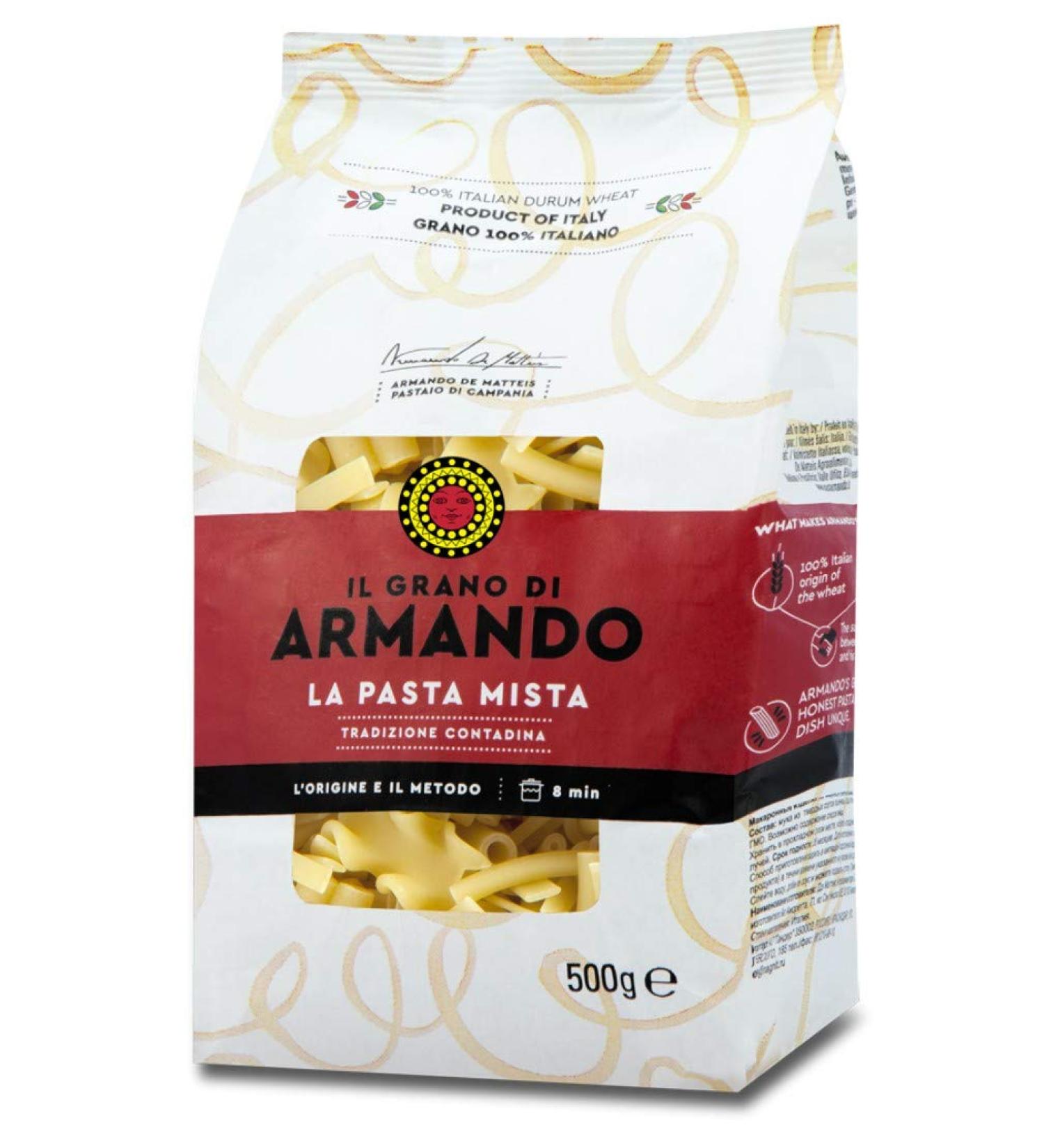 Armando Armando Pasta Mixed Pasta 100% Italian Grain 500g