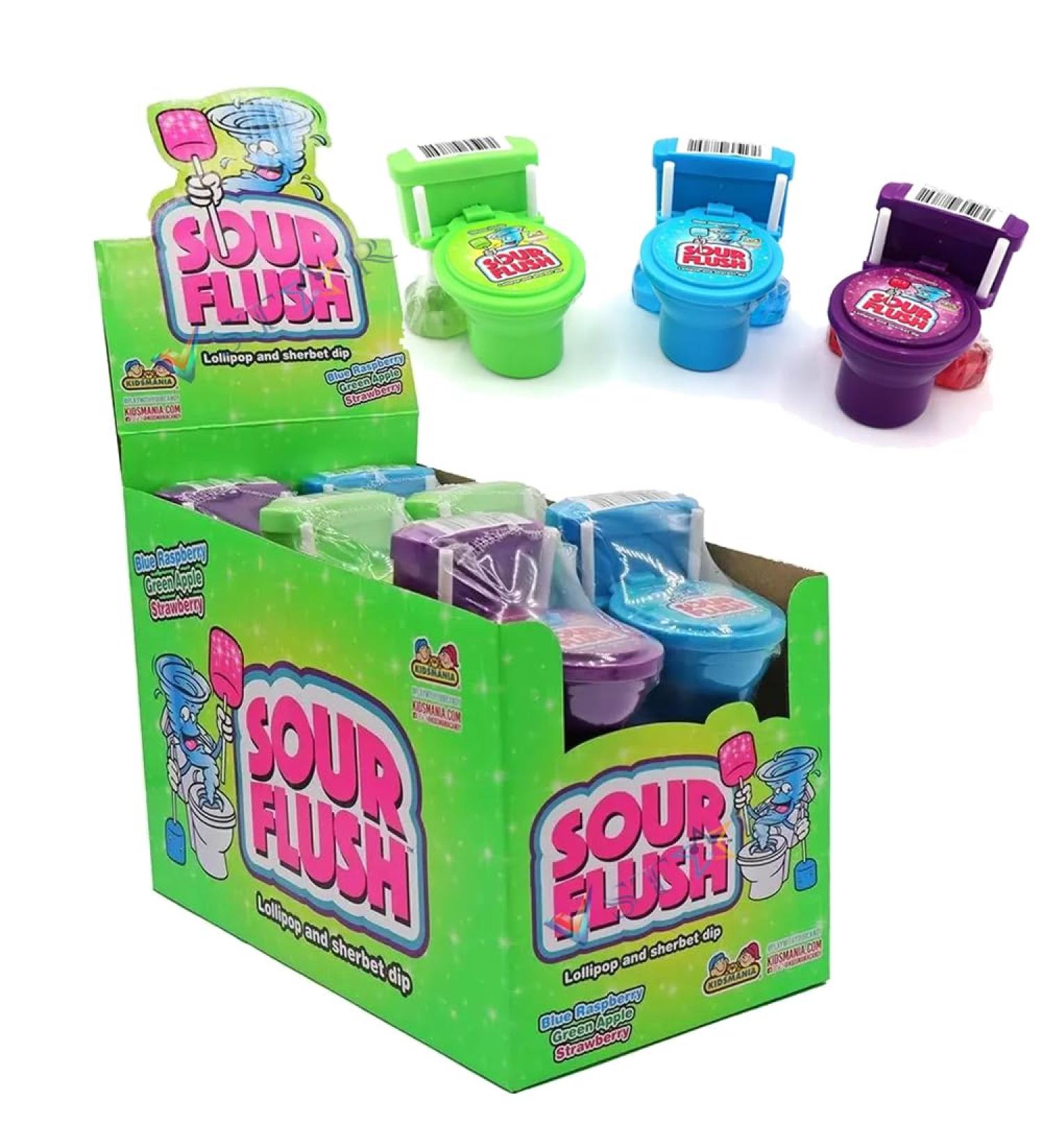 VSTAR Sour Flush Fruit flavoured lollipop with sherbet dip 39g (12)