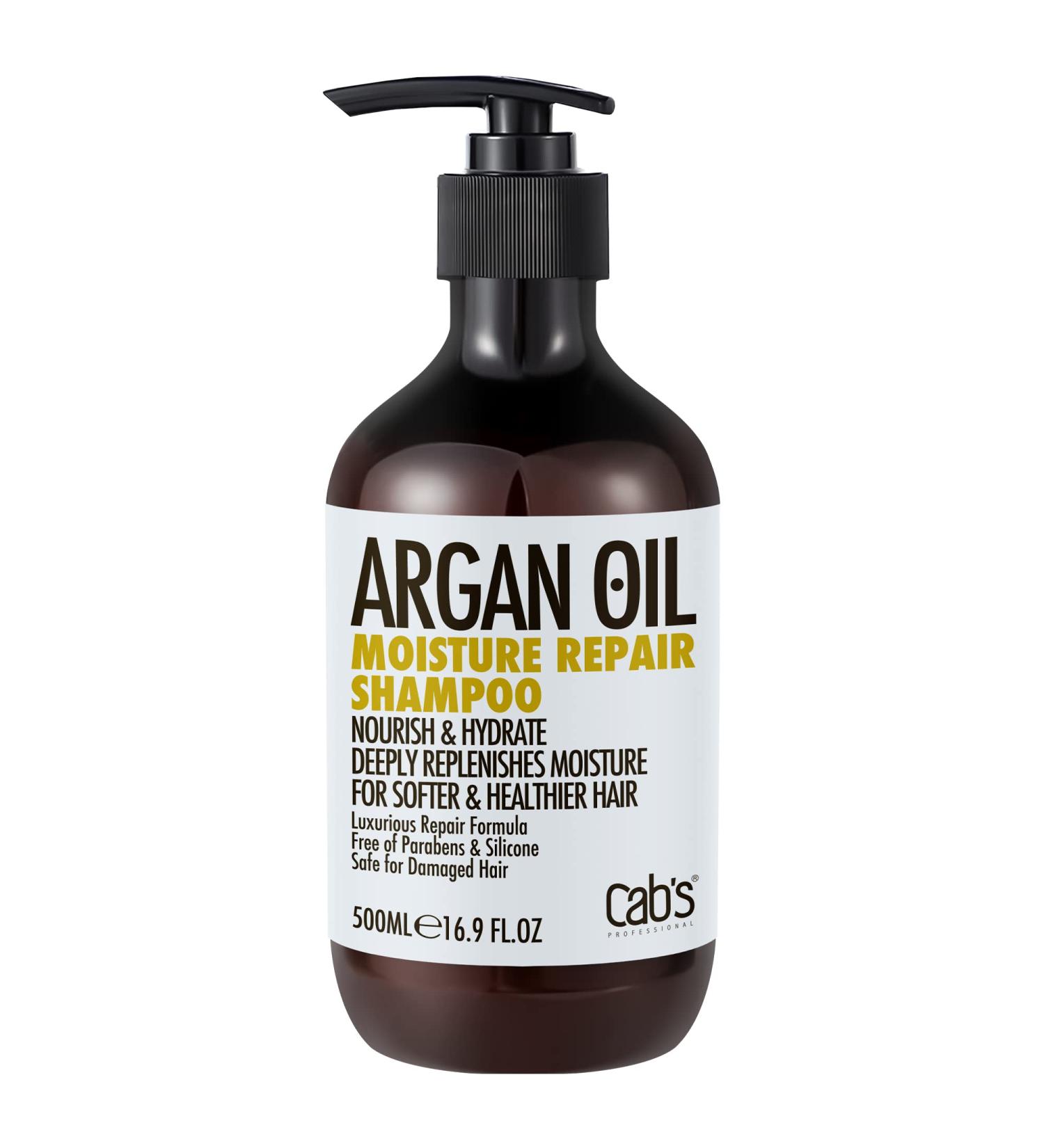 Cab's Moroccan Argan Oil Shampoo - Restorative & Volumizing Formula for All Hair Types | Paraben-Free Anti-Aging Care | Ideal Gift for Damaged Dry Color-Treated Hair - 16.9 fl oz - Buy Online on GoSupps.com
