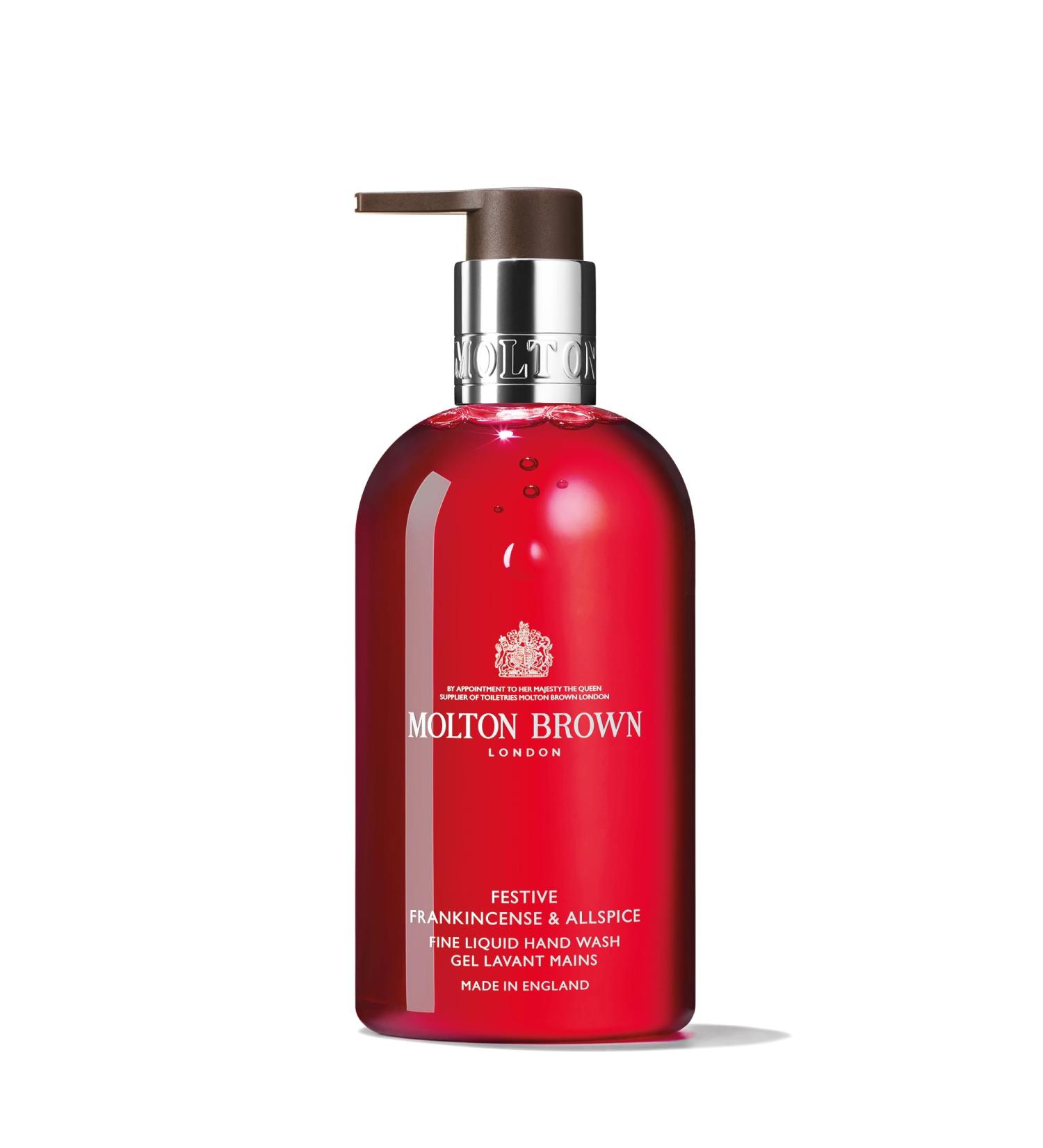 MOLTON BROWN FESTIVE FRANKINCENSE & ALLSPICE FINE LIQUID HAND WASH 10 OZ.