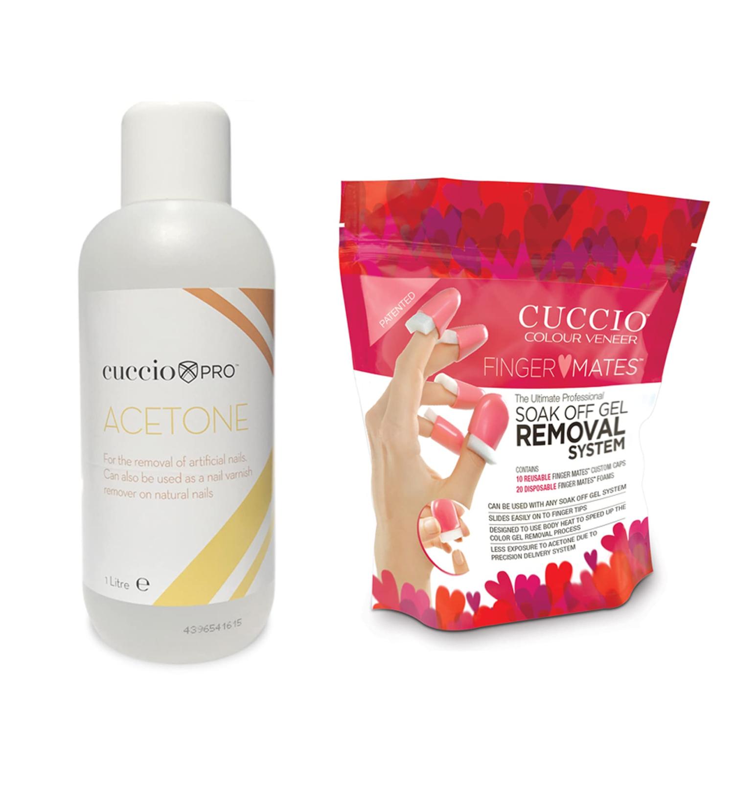Cuccio 500ml Acetone and 20 Finger Mates Gel Removal Kit White - Buy Online on GoSupps.com