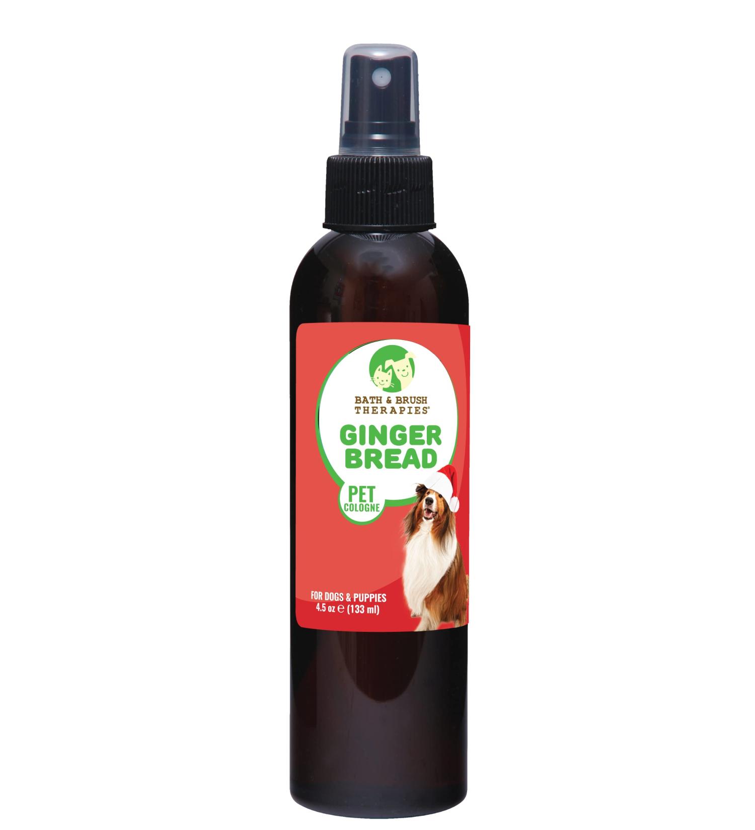 Bath & Brush Therapies Gingerbread Pet Cologne 4.5 oz for Dogs | Long-Lasting Odor Eliminator | Cruelty-Free & Paraben-Free | Biodegradable & Non-Toxic | Made in USA - Buy Online on GoSupps.com