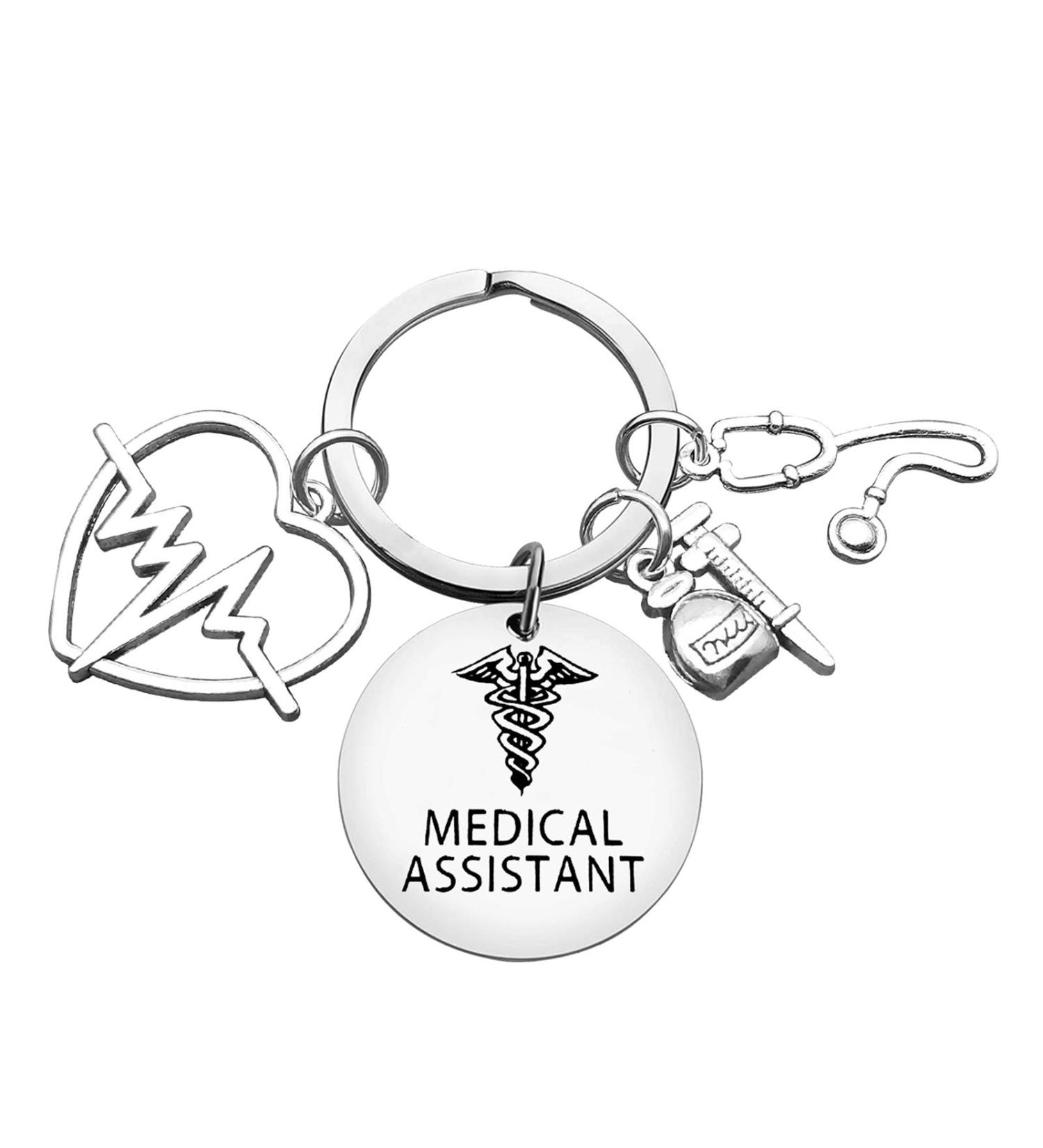 Ximalun Medical Assistant Gifts Medical Assistant Keyring Stethoscope Keyring Syringe Keyring MA Medical Assistant Graduation Gift MA Student Gift Christmas Birthday Gift - Buy Online on GoSupps.com