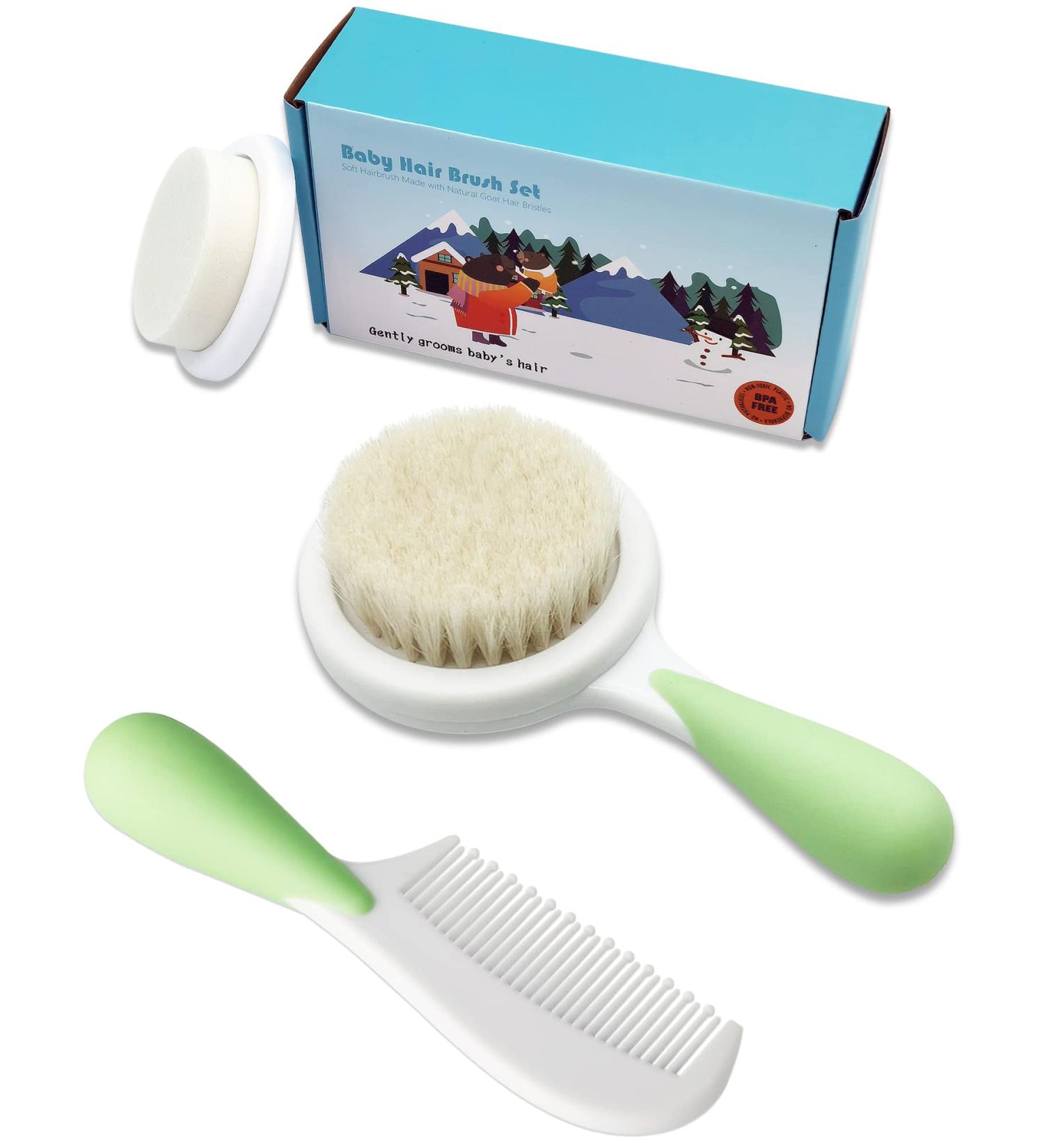 Baby Hair-Brush and Comb Set with Soft Brush, Bath Sponge, and Comb | Ideal for Newborns and Toddlers by BRADYS HOUSE - Buy Online on GoSupps.com