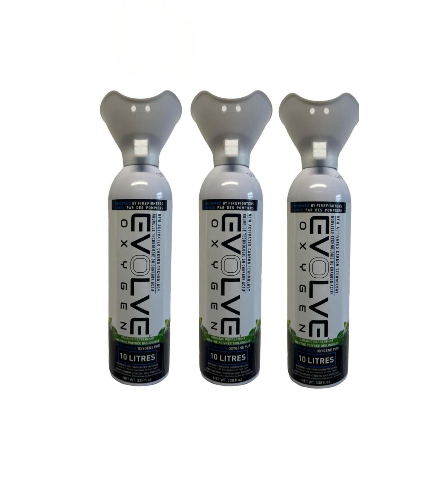 Flavored: 10L Pure Oxygen Canister | Flavored and Infused with Organic Peppermint. 99.7% Supplemental Oxygen Can | Patented Compact Compression Technology | Enhances Concentration Performance Energy & Recovery | Ideal for Sports Study & Travel | 3 Pack |  - Buy Online on GoSupps.com