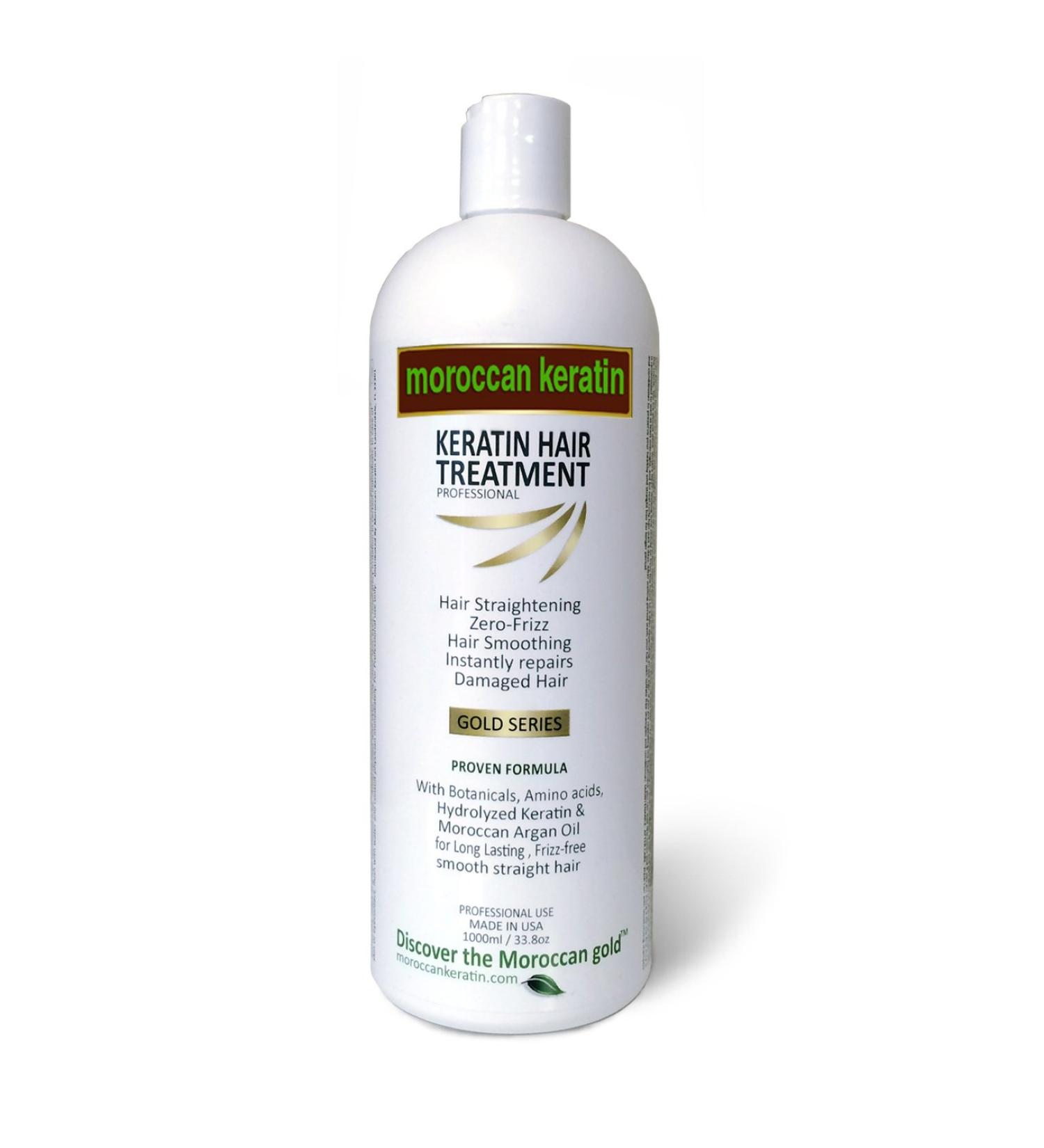 1000ml Brazilian Keratin Blowout Hair Treatment Complex - Gold Series with Argan Oil | Fast Results Professional Quality Keratina Fuerte - Shop Now - Buy Online on GoSupps.com
