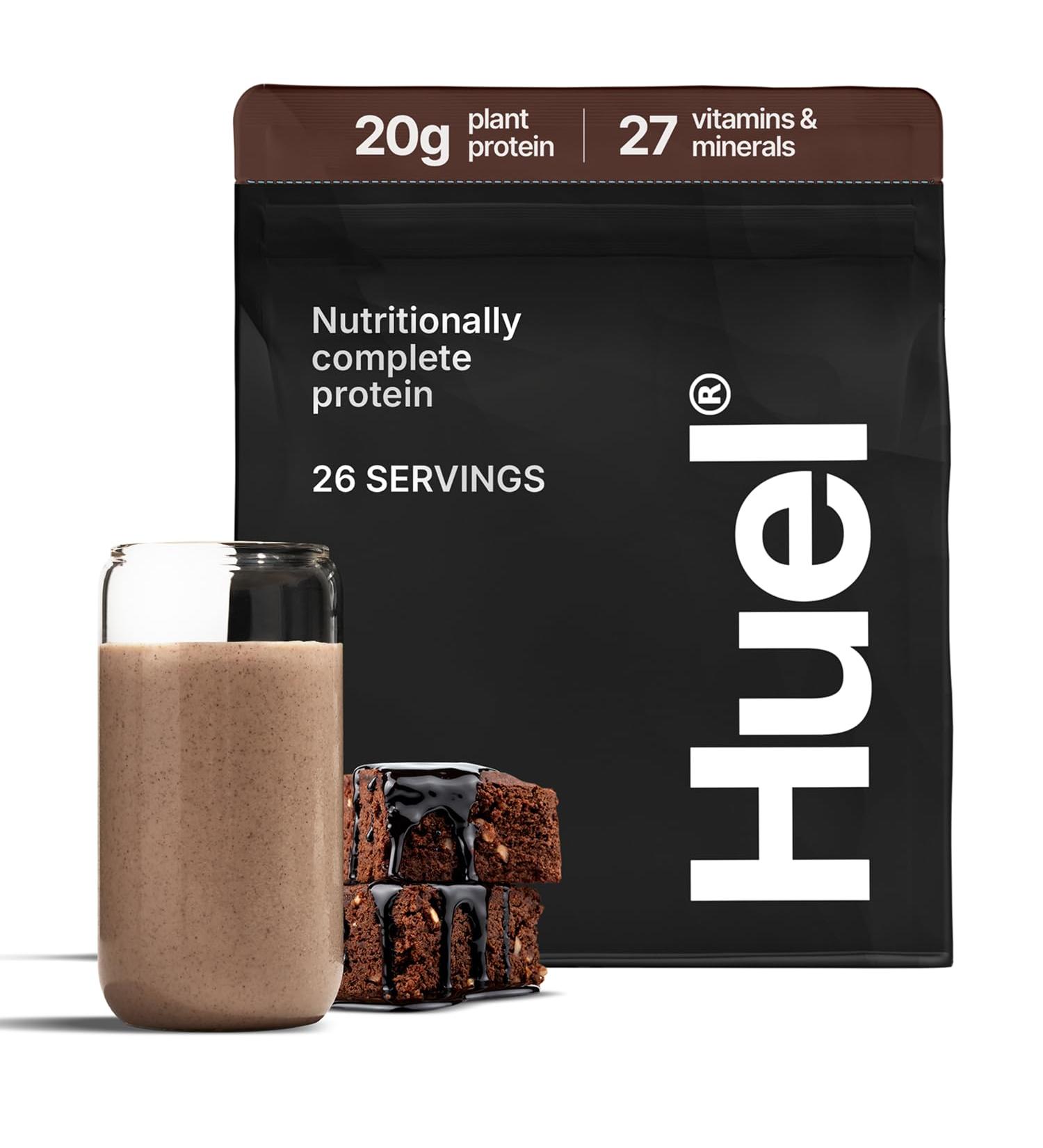 Huel Vegan Protein Powder | Chocolate Fudge Brownie | Complete Nutrition | 20g Protein Powder | 100% Plant-Based | 27 Vitamins & Minerals Gluten Free Non-GMO Lactose Free | 26 Servings Chocolate Fudge Brownie 26.6 Ounce  - Buy Online on GoSupps.com
