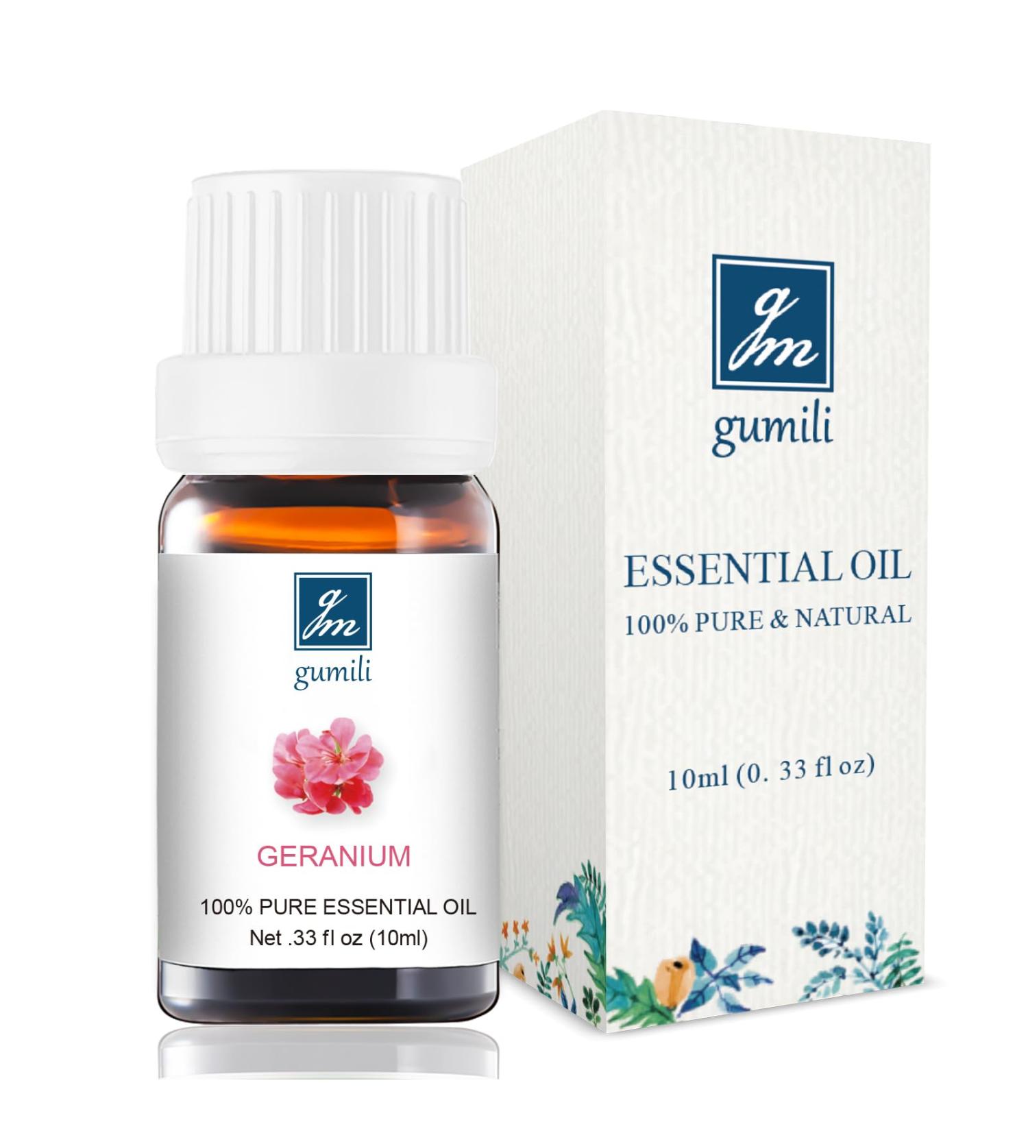 Geranium Essential Oil 10ml 100% Pure Geranium Oil for Diffuser Skin Hair Face Soap & Candle Making Aromatherapy & Massage Geranium 0.34 Fl Oz (Pack of 1) - Buy Online on GoSupps.com